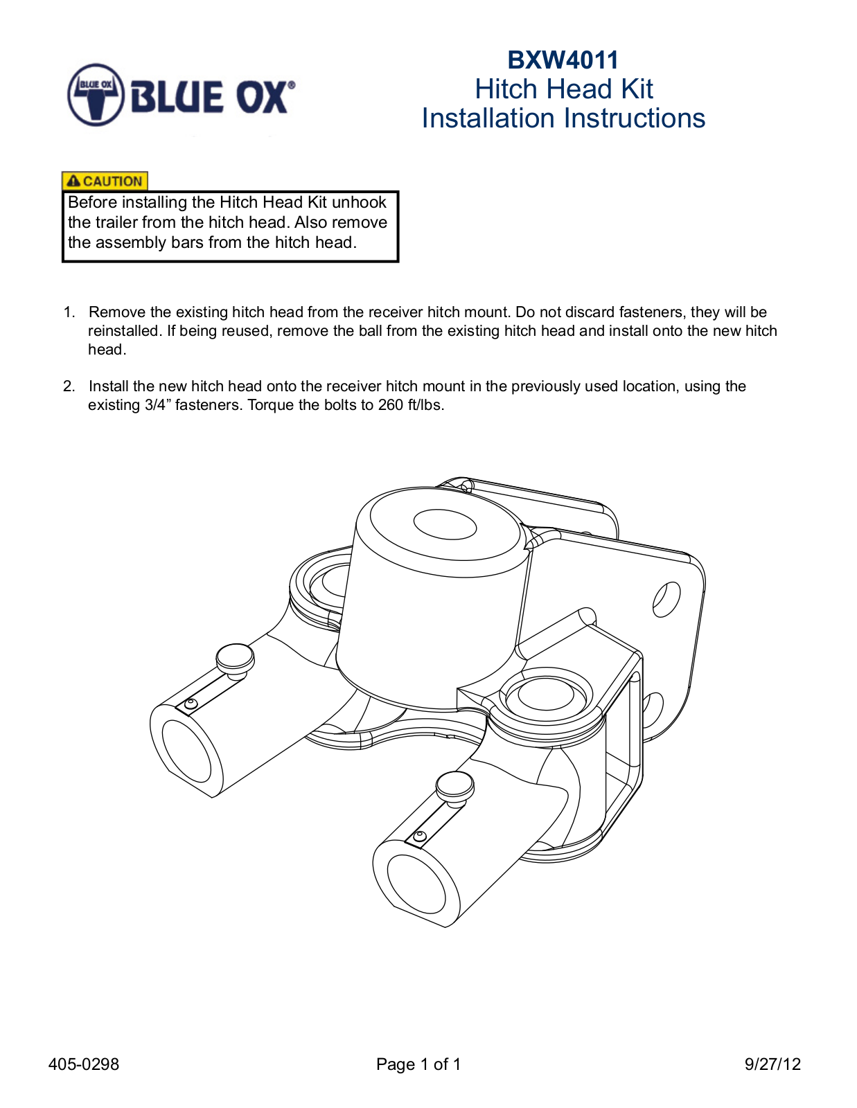 Blue Ox BXW4011 User Manual