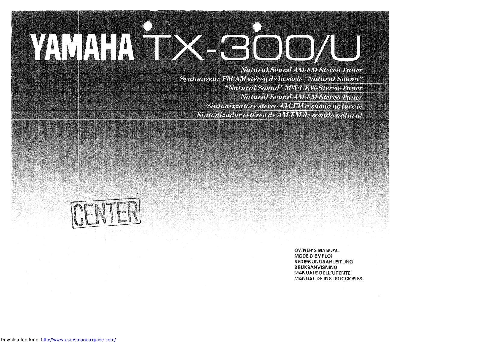 Yamaha Audio TX-300 User Manual