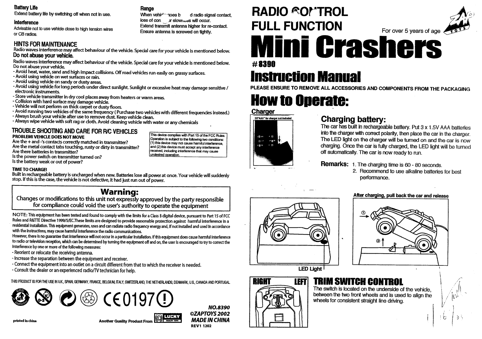 Zaptoys 8390 49RX User Manual