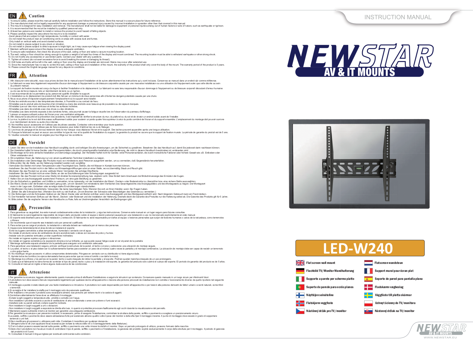 Newstar LED-W240 User Manual