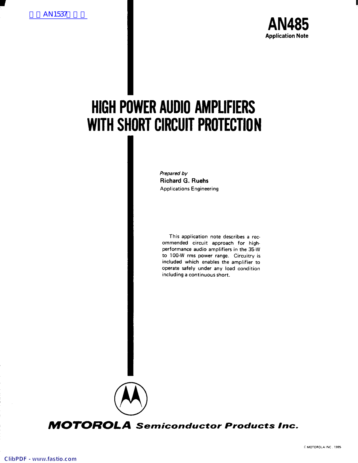 MOTOROLA AN485 Technical data