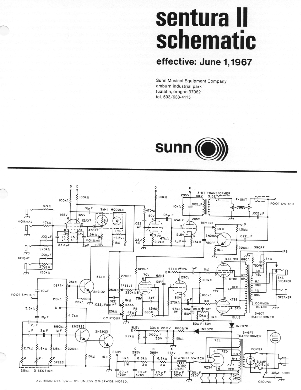 Sunn sentura 2 schematic