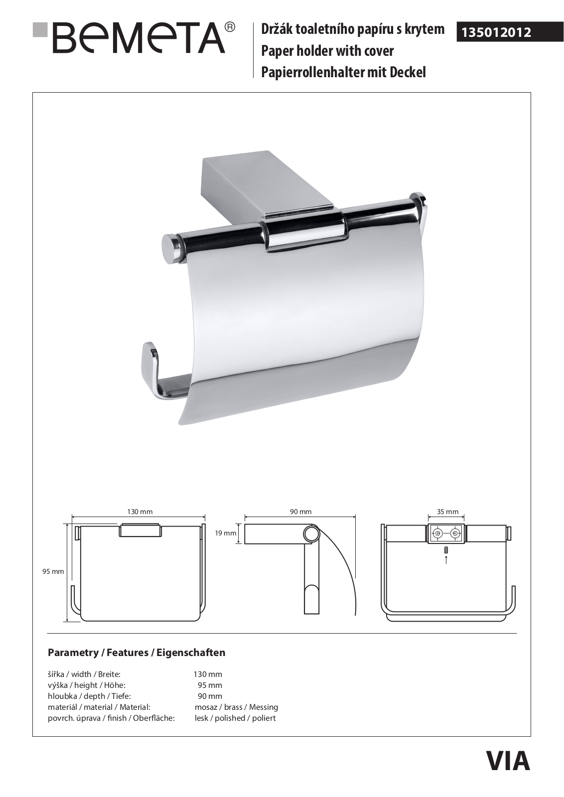 Bemeta Via 135012012 User guide