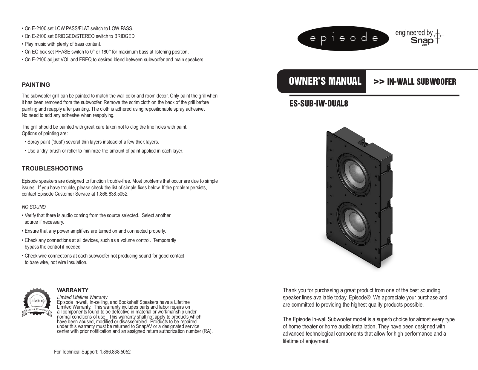 Staub Electronics ES-SUB-IW-DUAL8 User Manual