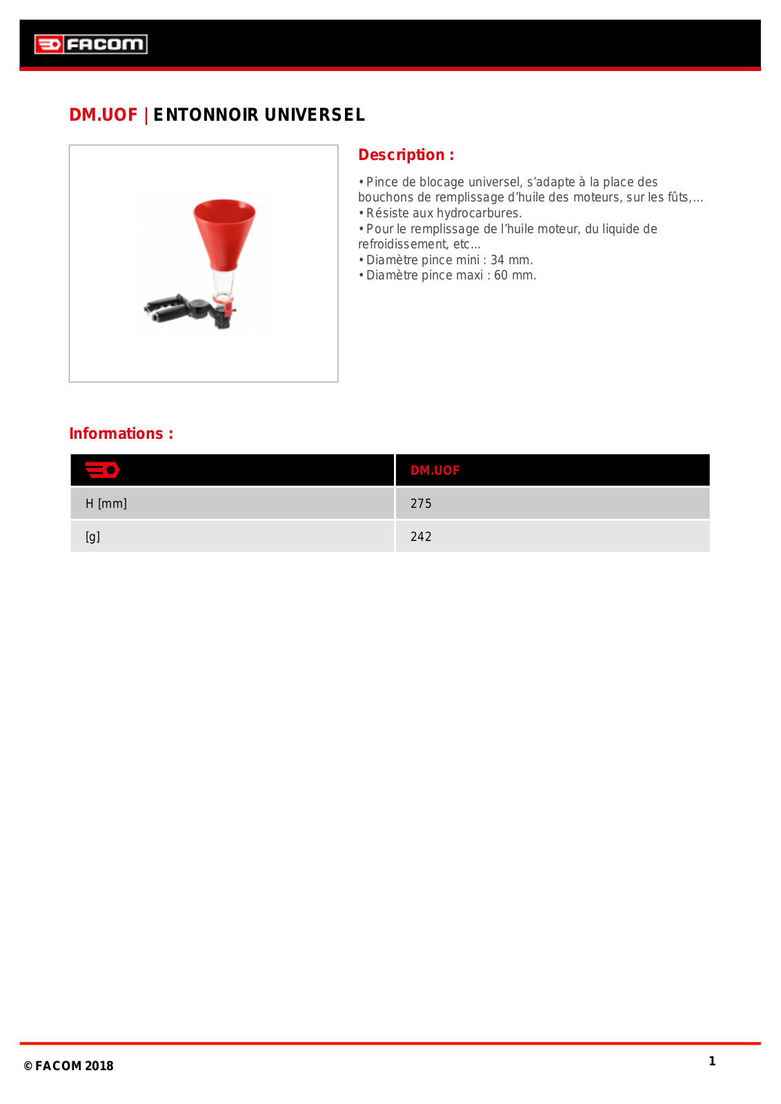 Facom DM.UOFPF Specification - ManualMachine.com