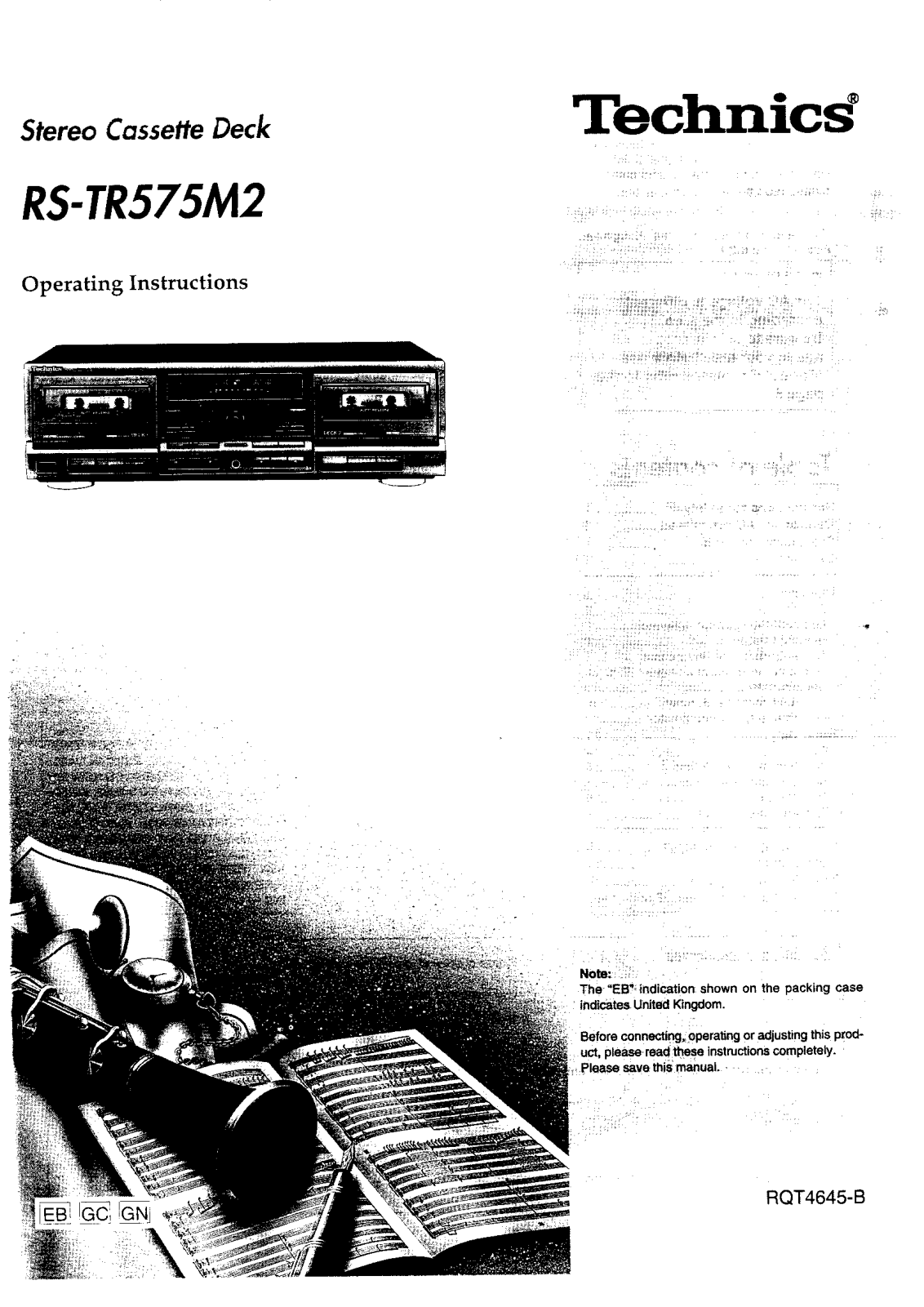 Technics RS-TR, RS-TR575M2 User Manual