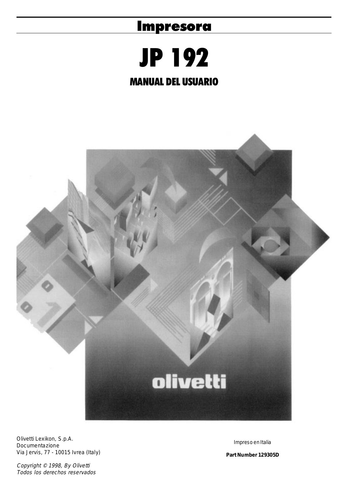 Olivetti JP 192 User Manual