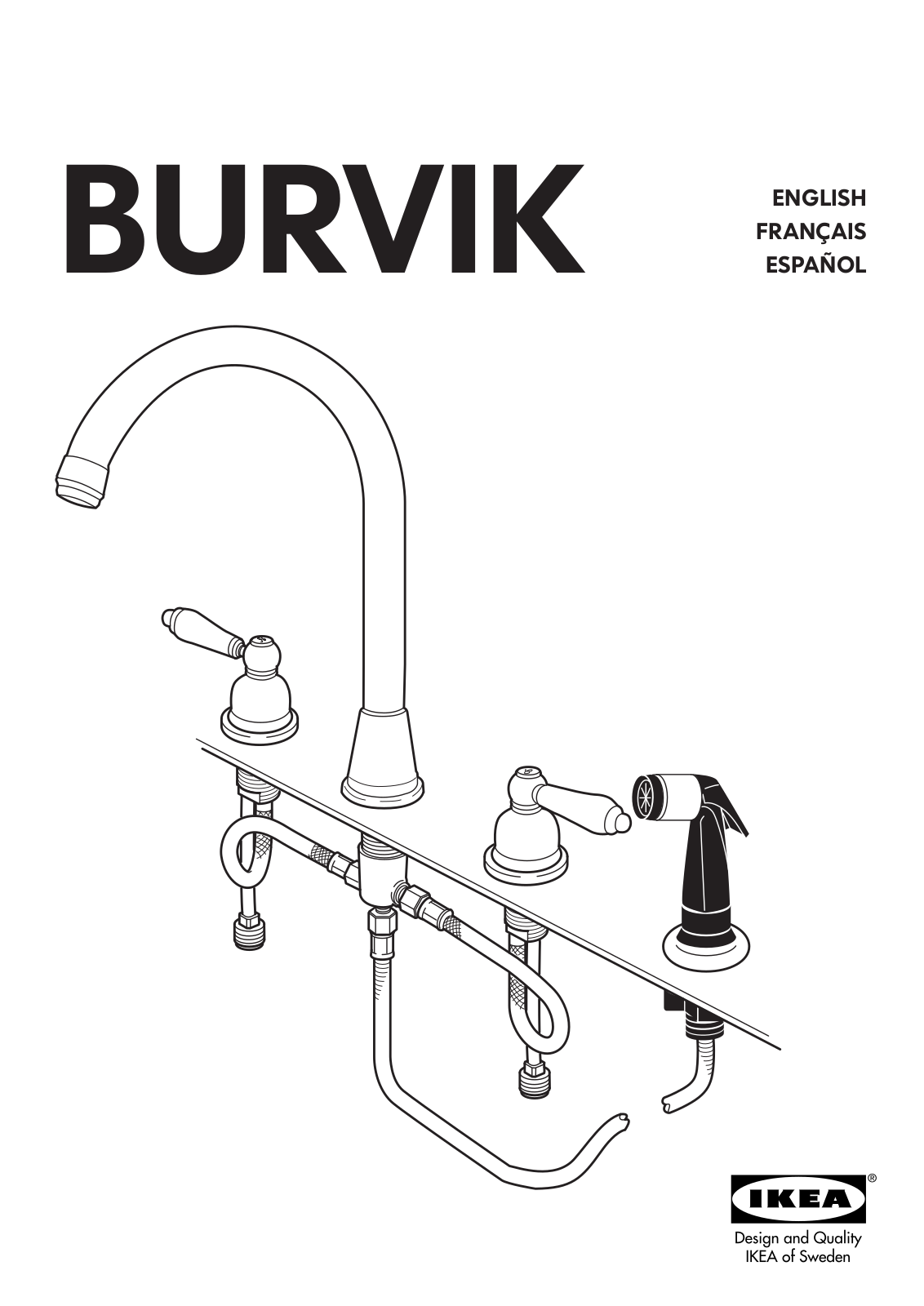 IKEA BURVIK DUAL CONTROL KITCHEN FAUCET User Manual