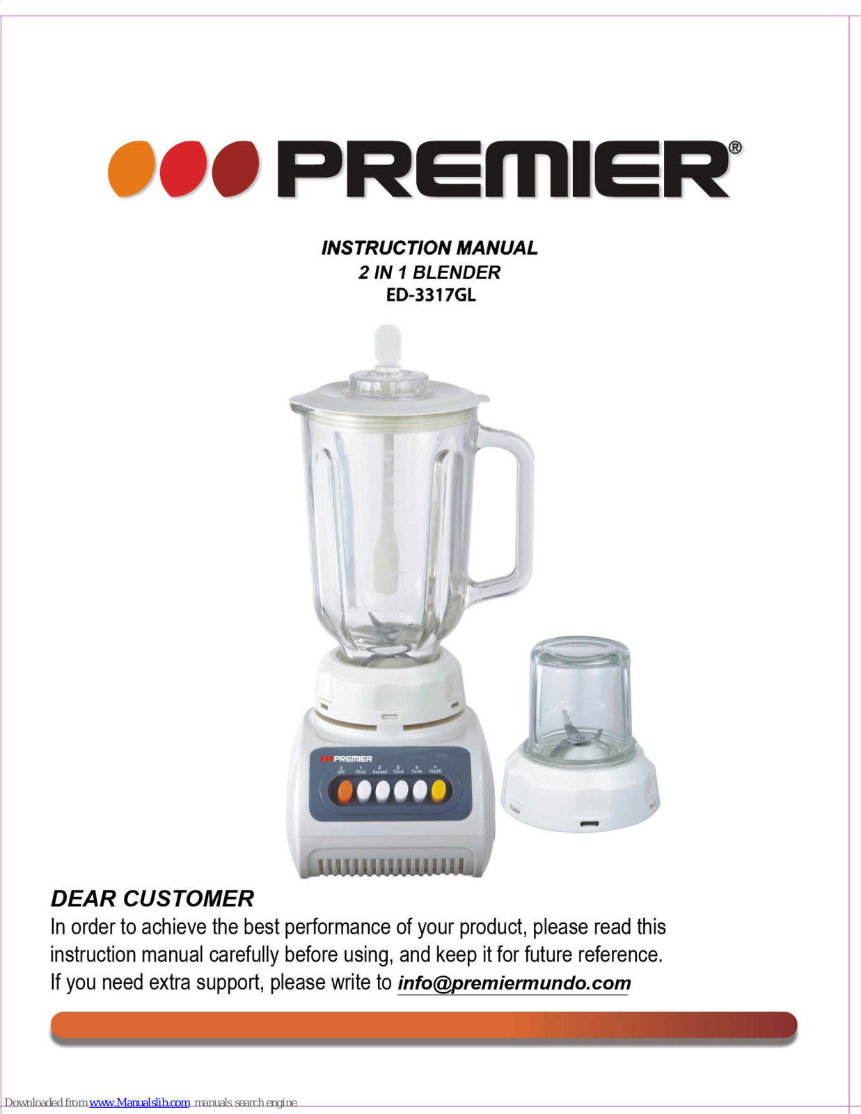 Premier ED-3317GL Instruction Manual - ManualMachine.com