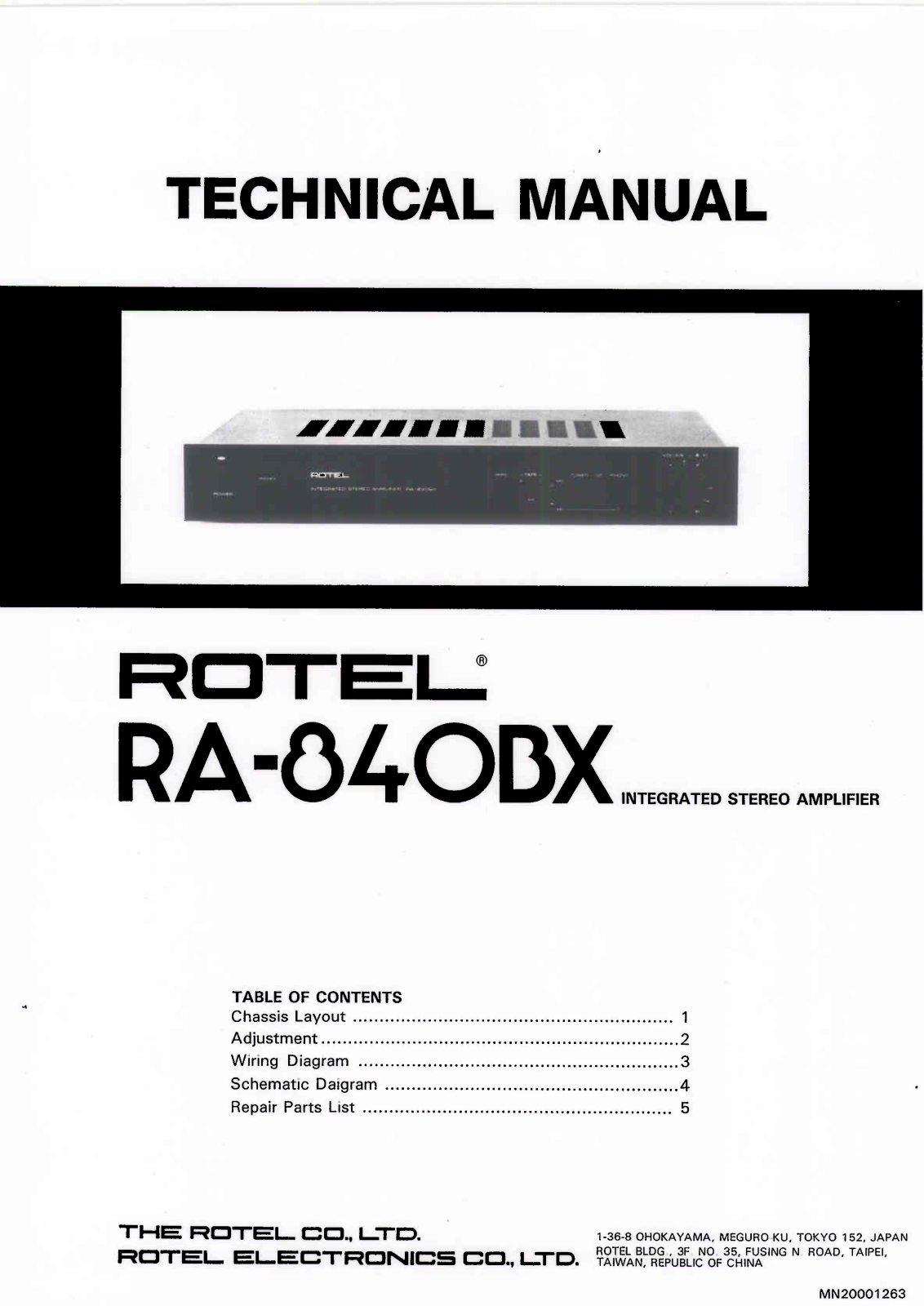 Rotel RA-840-BX Service manual