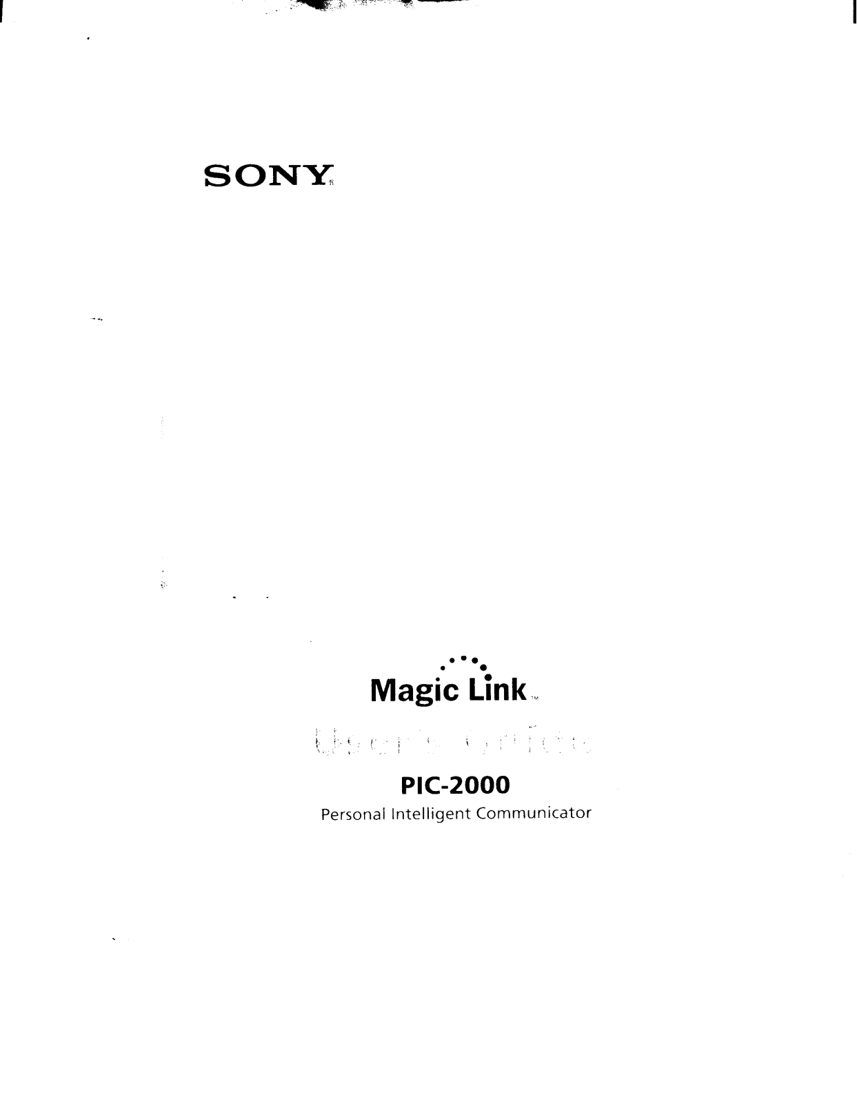 Sony PIC2000 User Manual