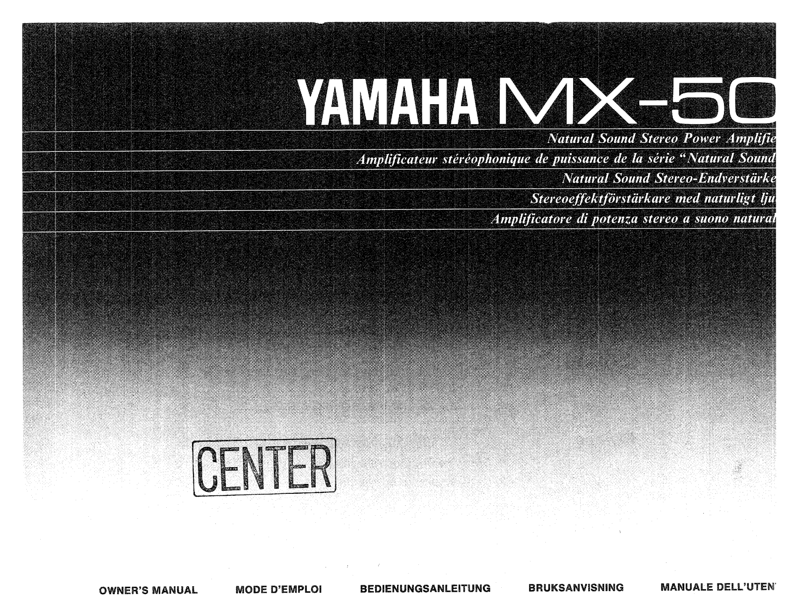 Yamaha MX-50 Owners manual