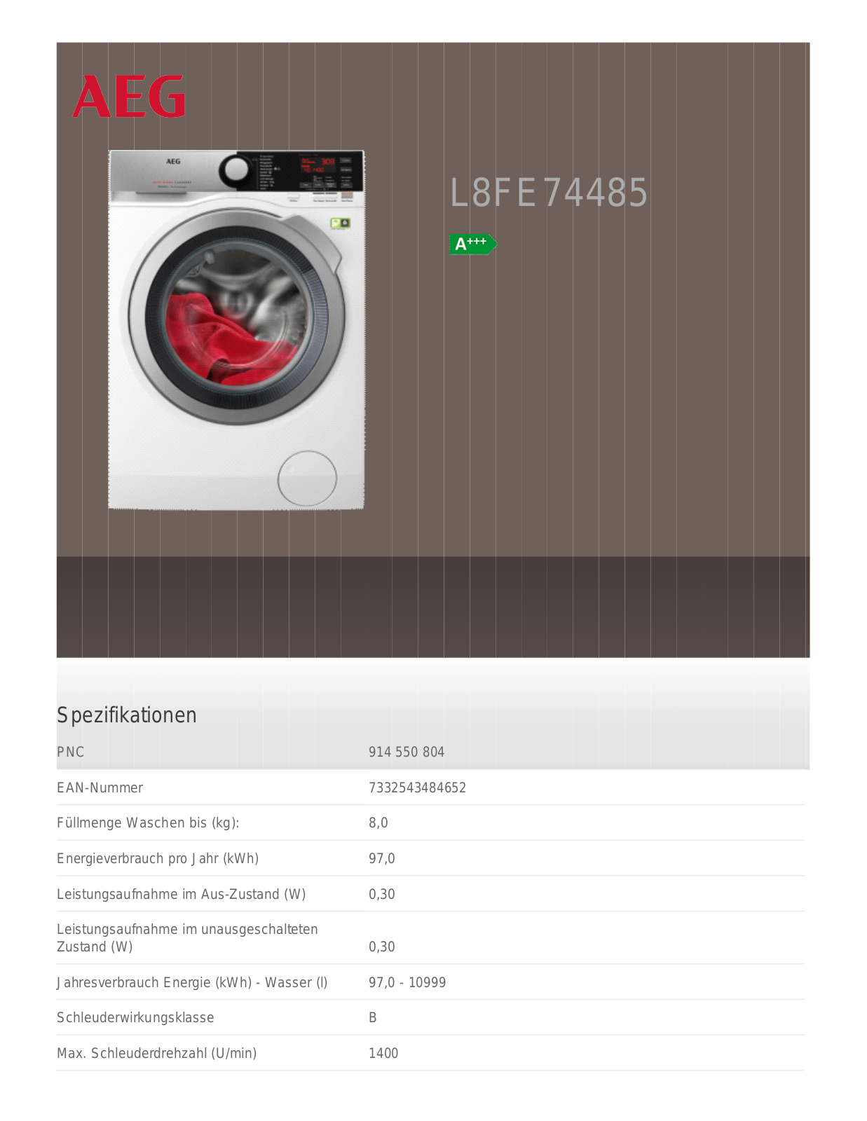 AEG L8FE74485 USER MANUAL - ManualMachine.com