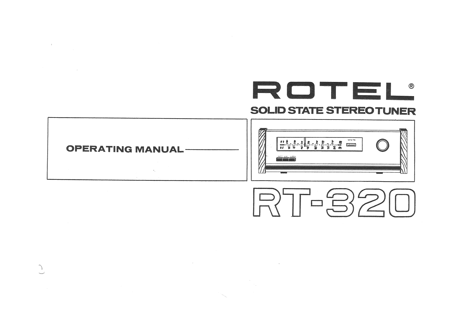 Rotel RT-320 Owners manual