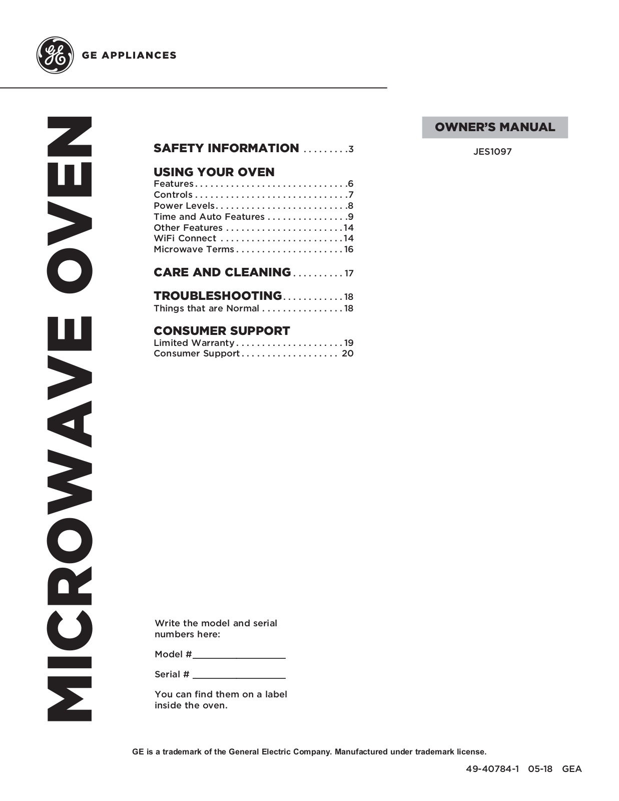 GE JES1097SMSS User Manual