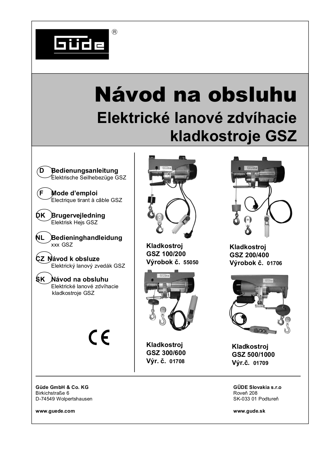 Güde GSZ 500/1000 User Manual