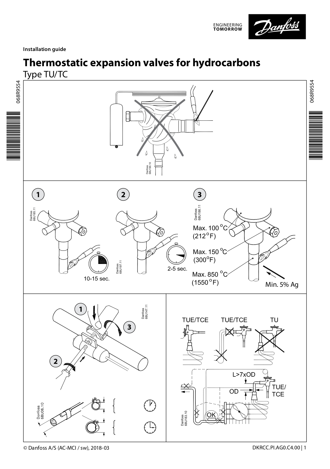 Danfoss Electronics TU, TC Installation Guide