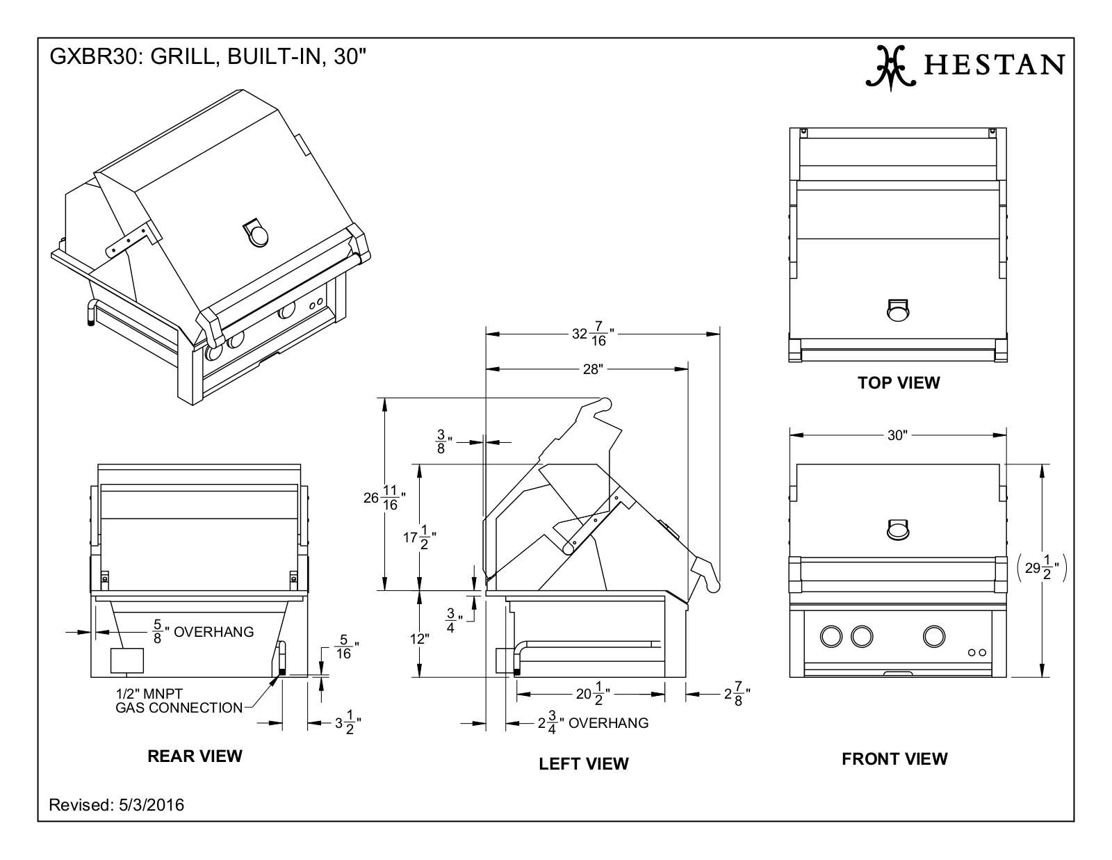 Hestan GSBR30NGTQ, GMBR30LPGR, GMBR30NGOR, GABR30LPTQ, GABR30NGTQ Drawing