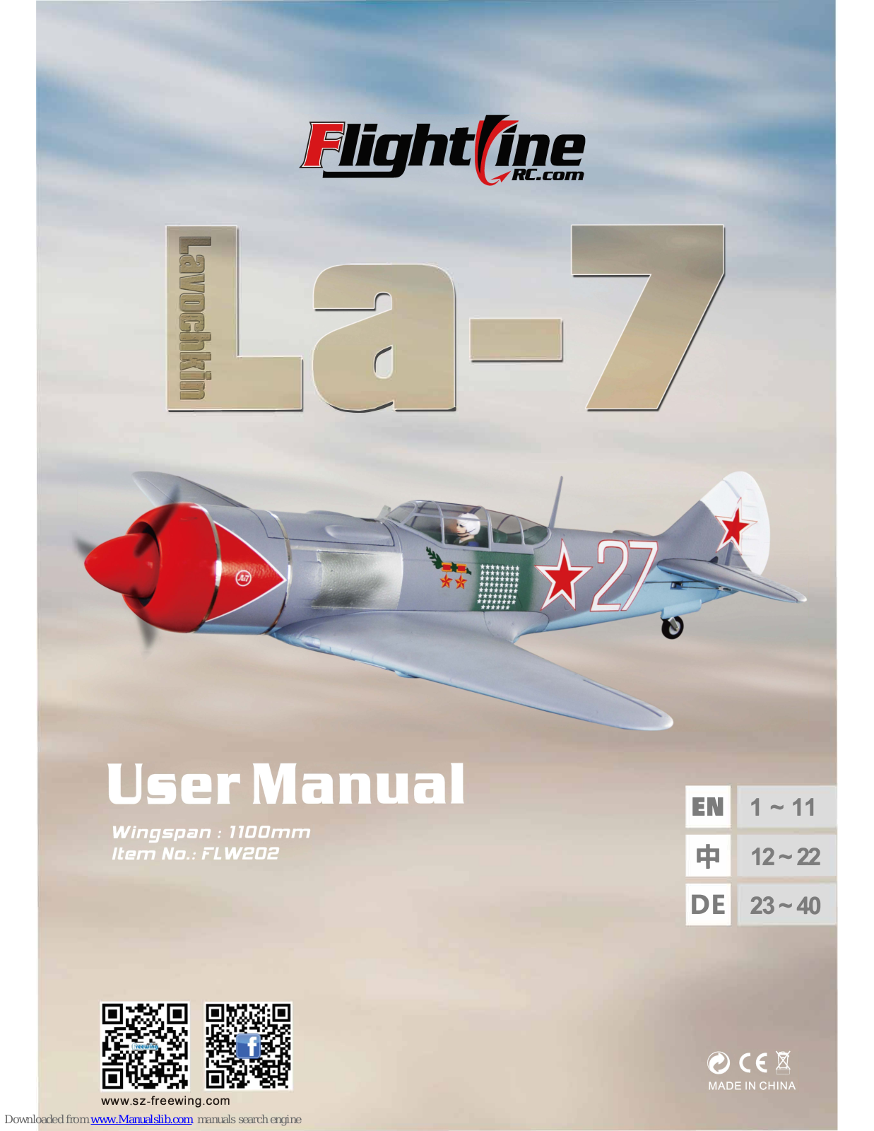 Flightline LAVOCHKIN LA-7 FLW202 User Manual