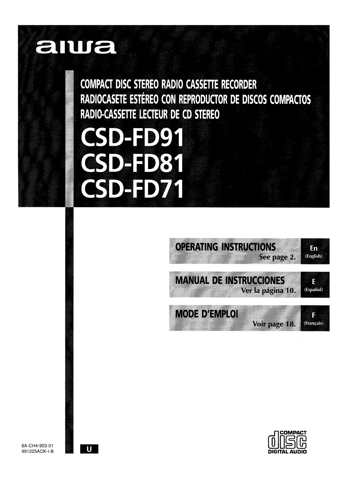 Aiwa CS-DFD71 Owners Manual
