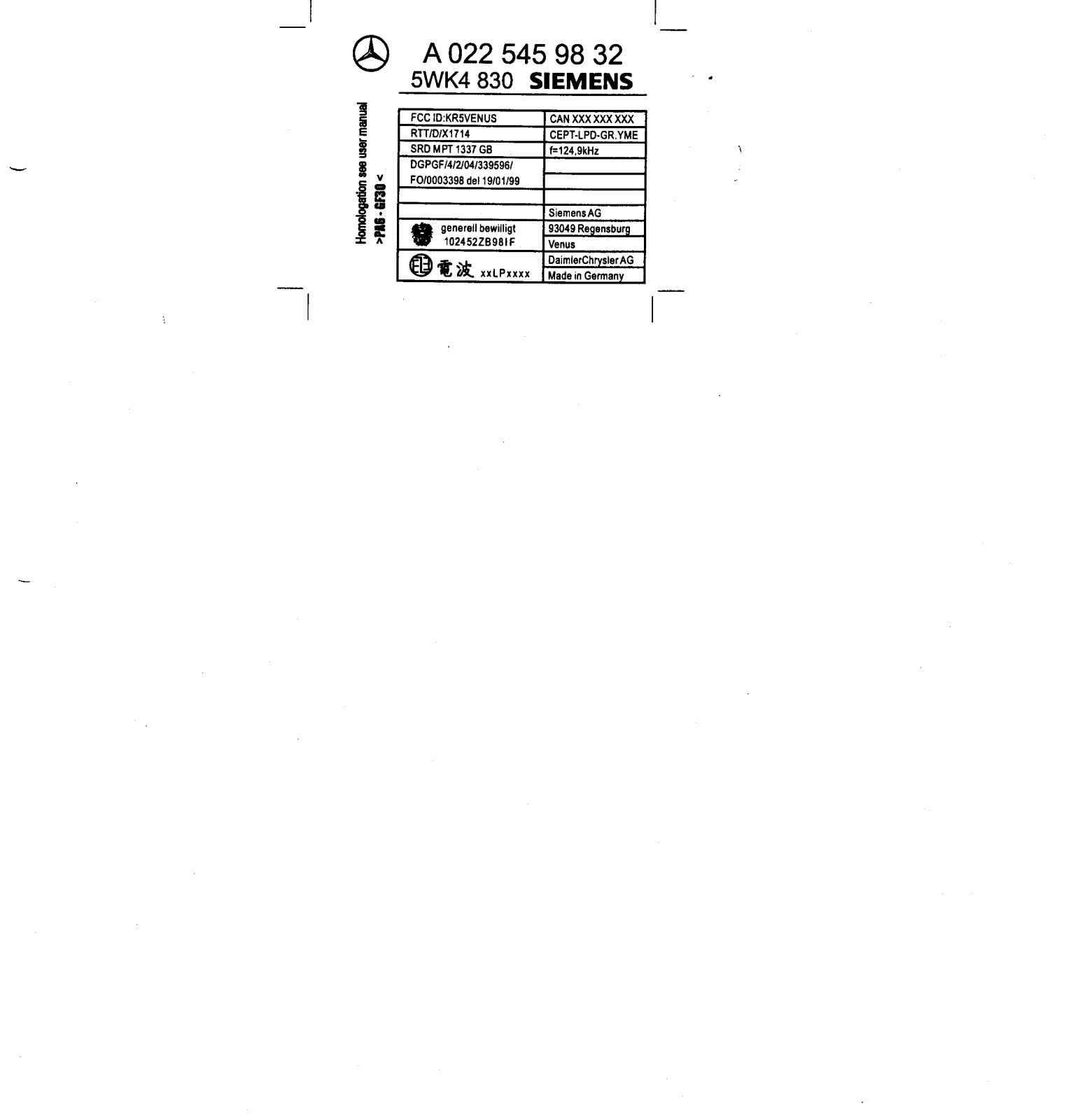 Continental Automotive VENUS User Manual