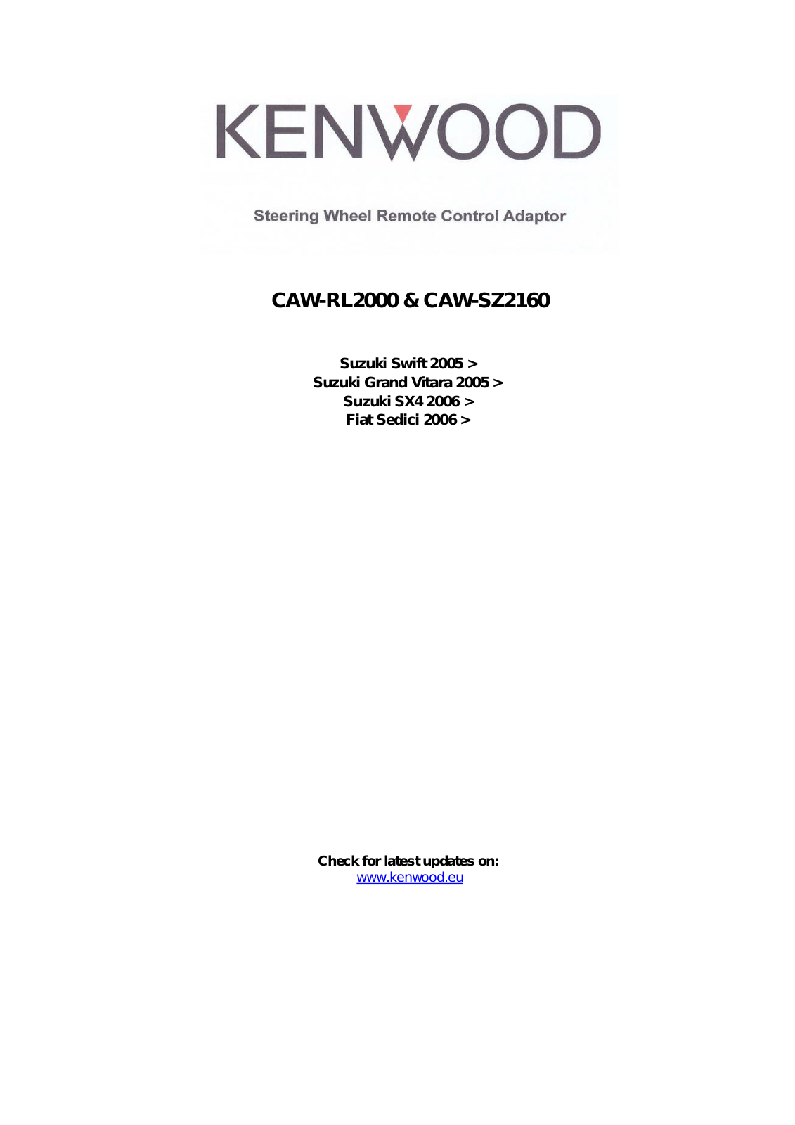 Kenwood CAW-SZ2160 User Manual