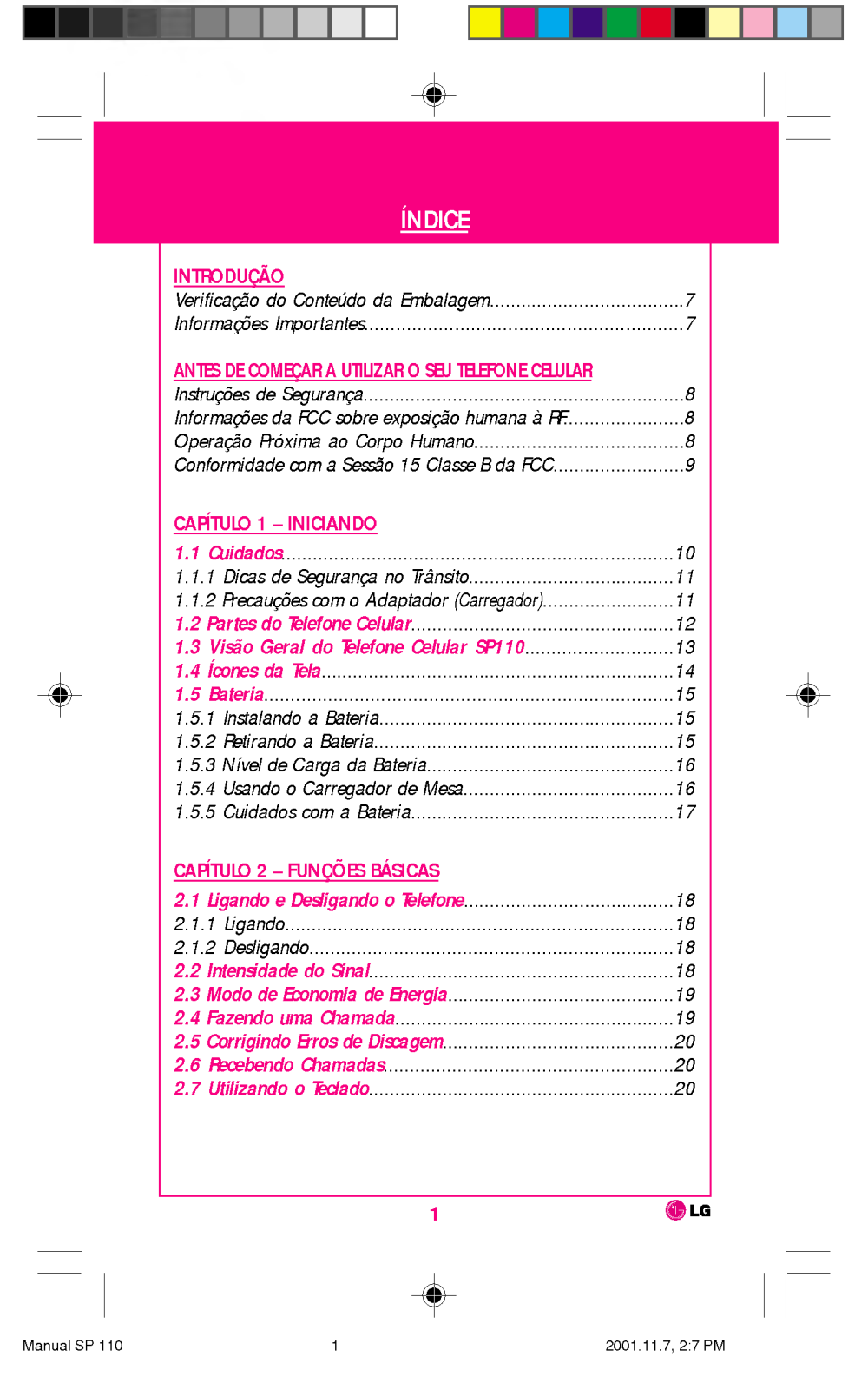 Lg SP110C User Manual