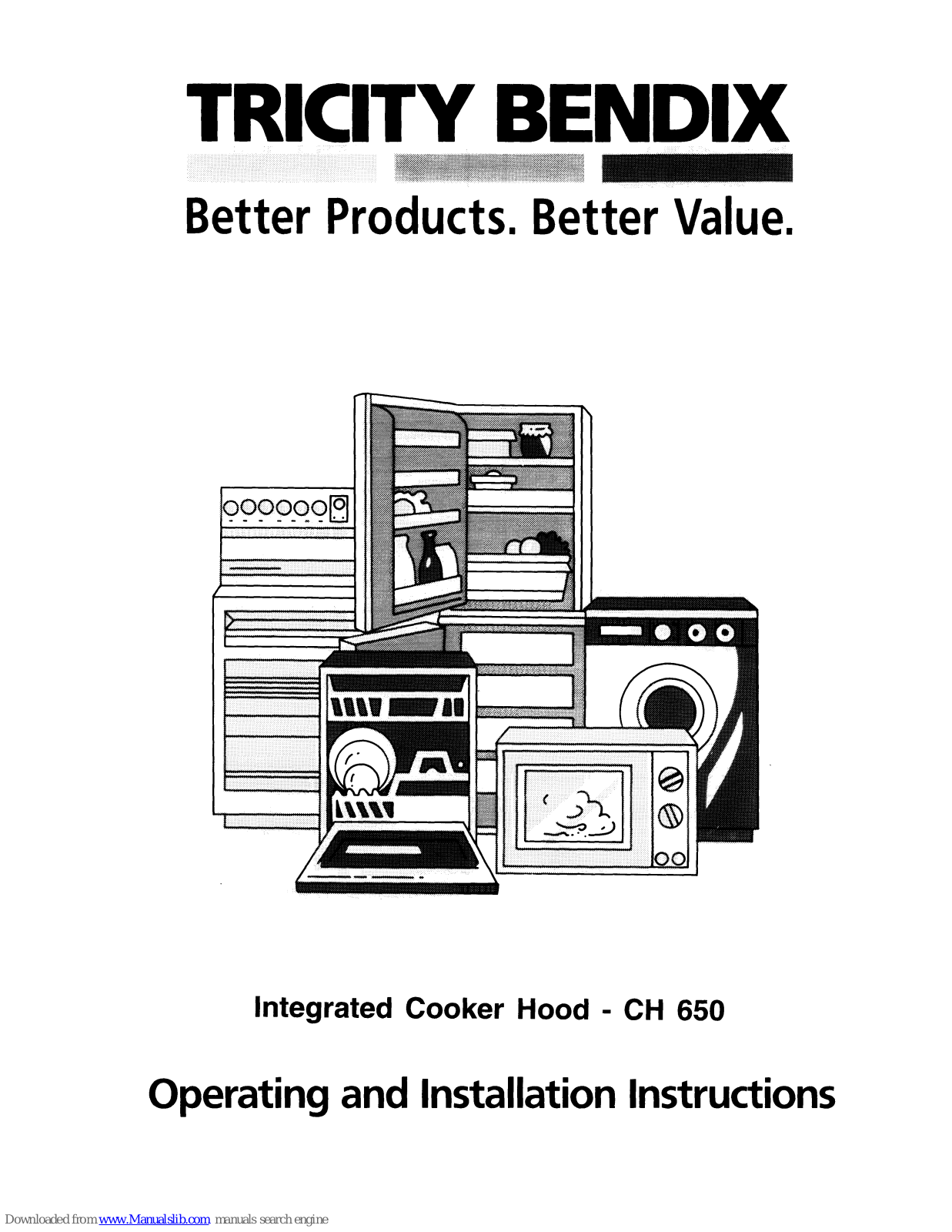 Tricity Bendix CH650 Operating And Installation Instructions