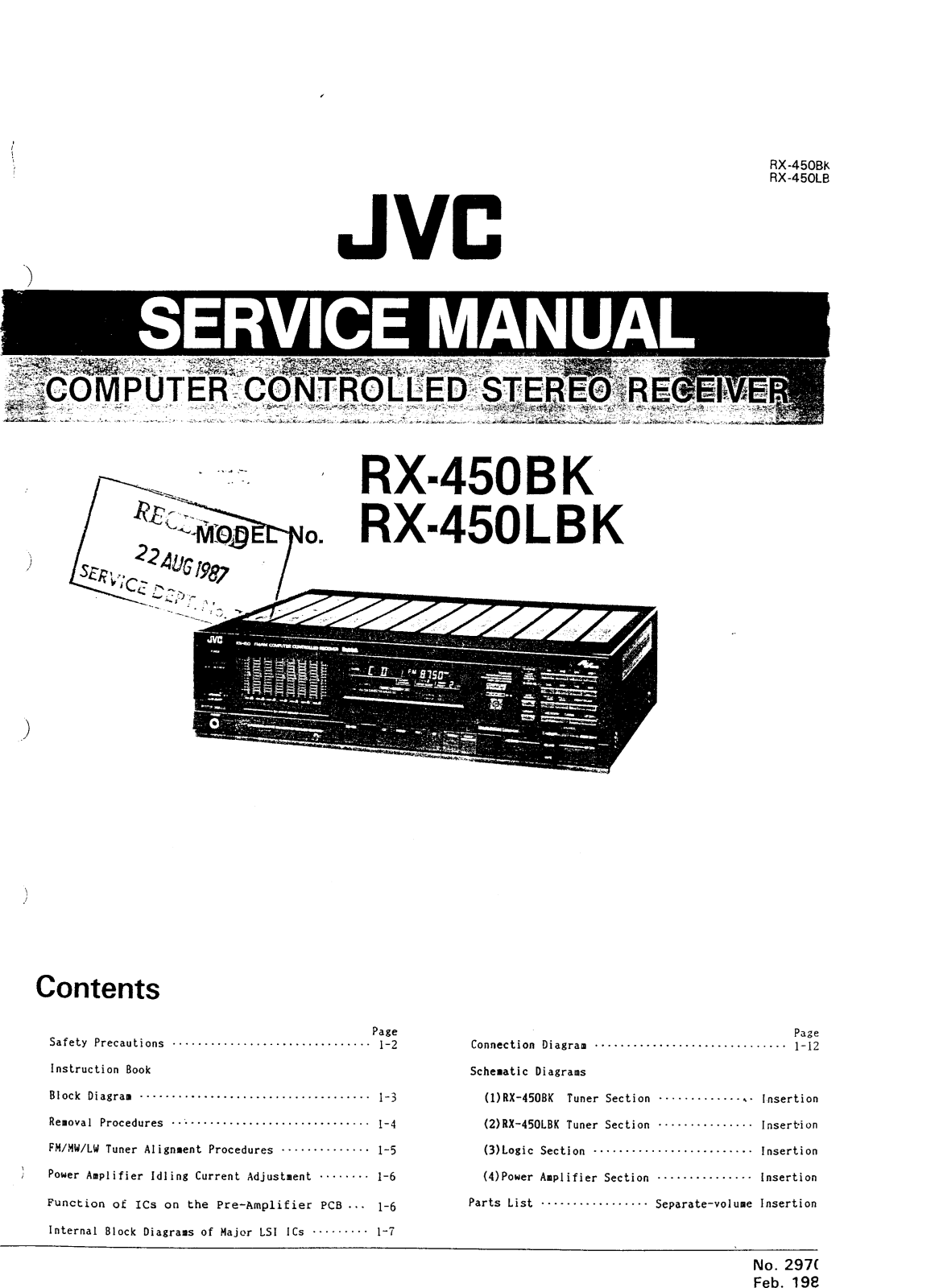 JVC RX450 Service Manual