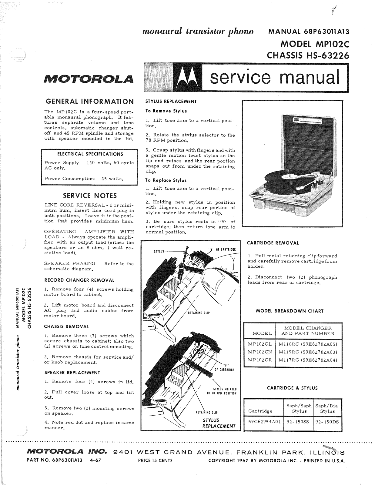 Moth Audio MP-102-C Service manual