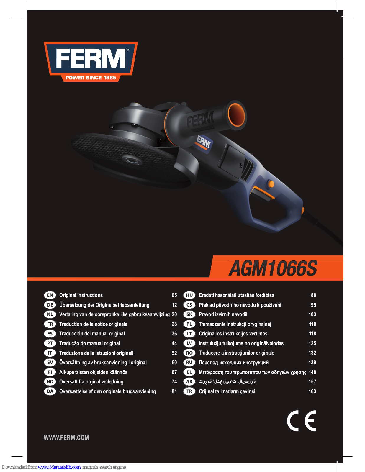 Ferm AGM1066S Original Instructions Manual