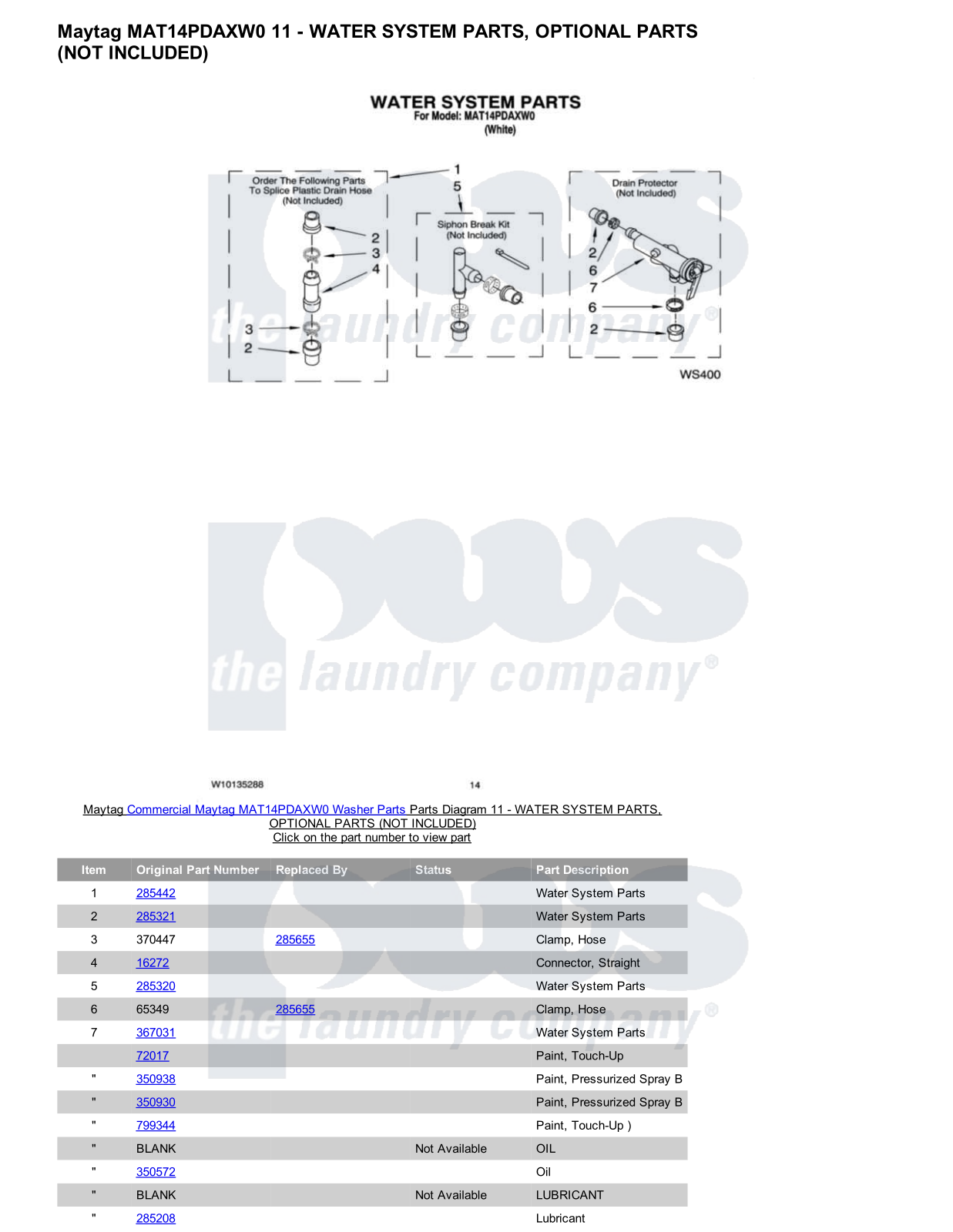 Maytag MAT14PDAXW0 Parts Diagram