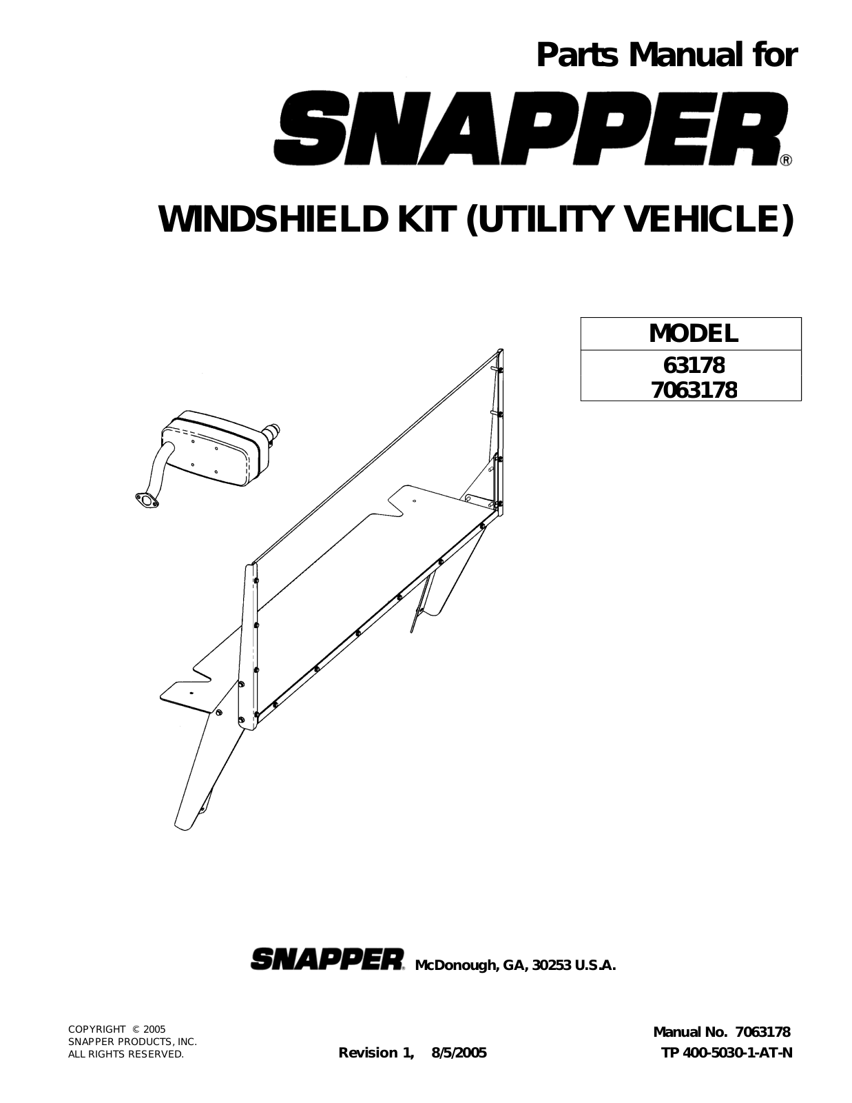 Snapper 7063178, 63178 User Manual