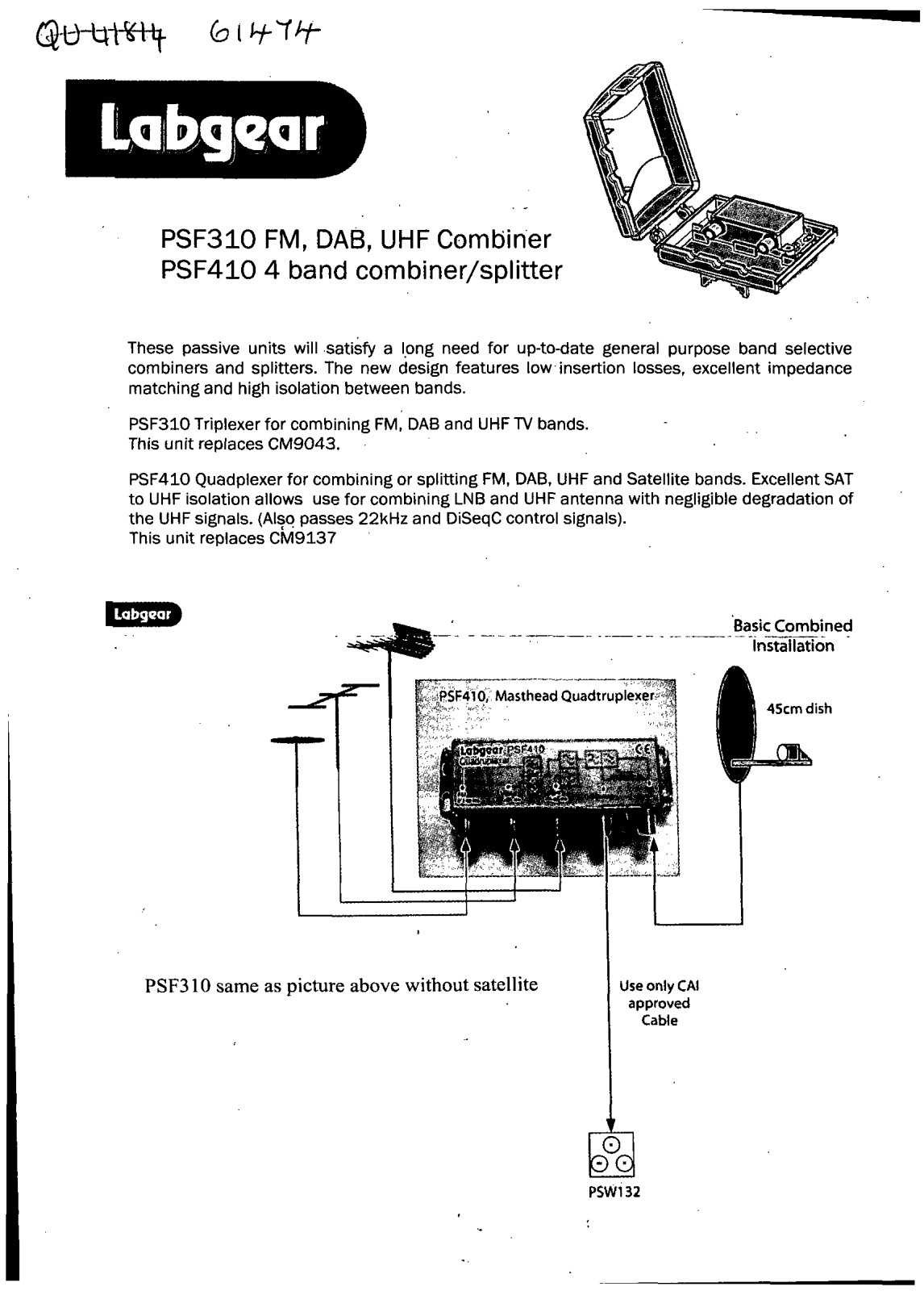 Labgear PSF410, PSF310 User Manual