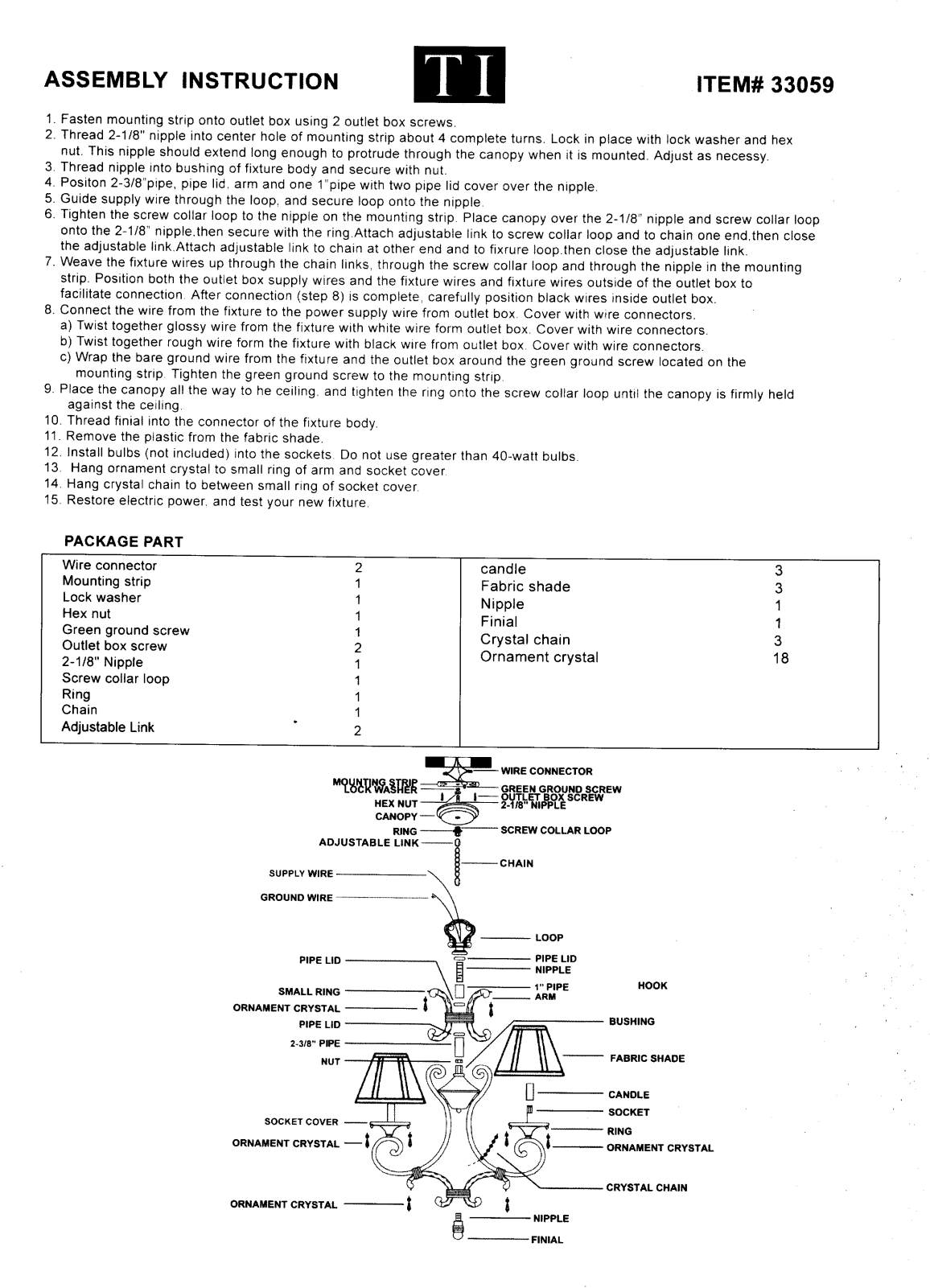 Triarch 33059 User Manual