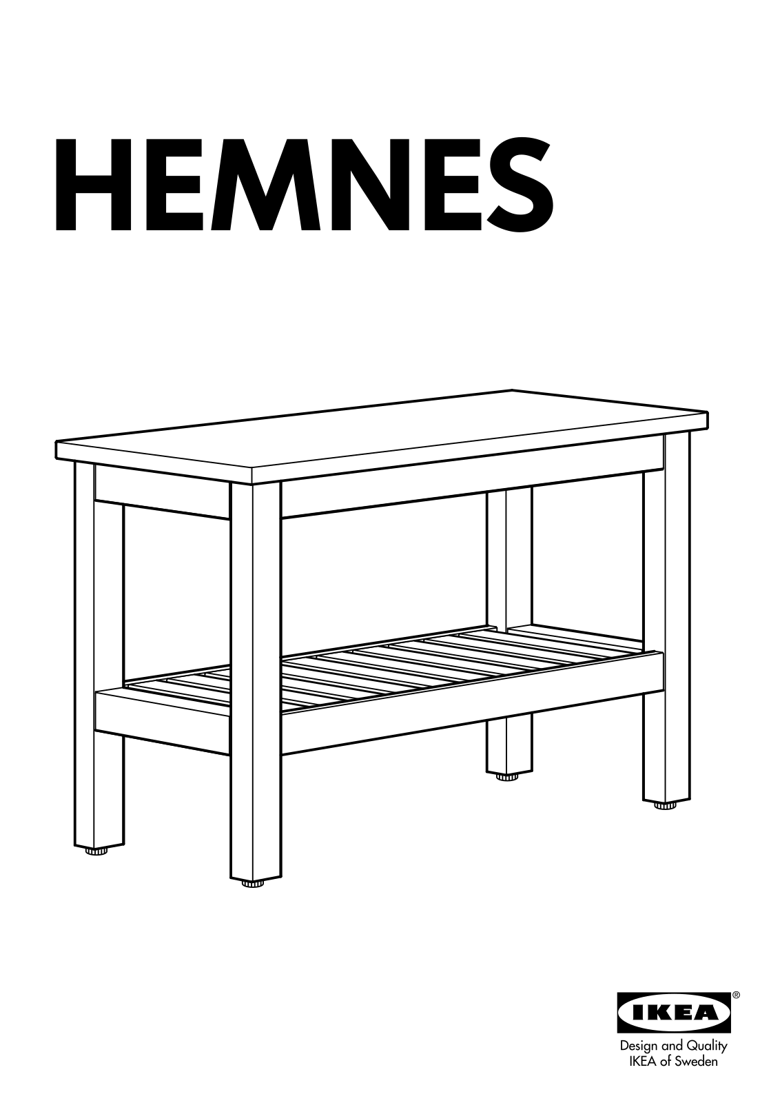 IKEA HEMNES Bench User Manual