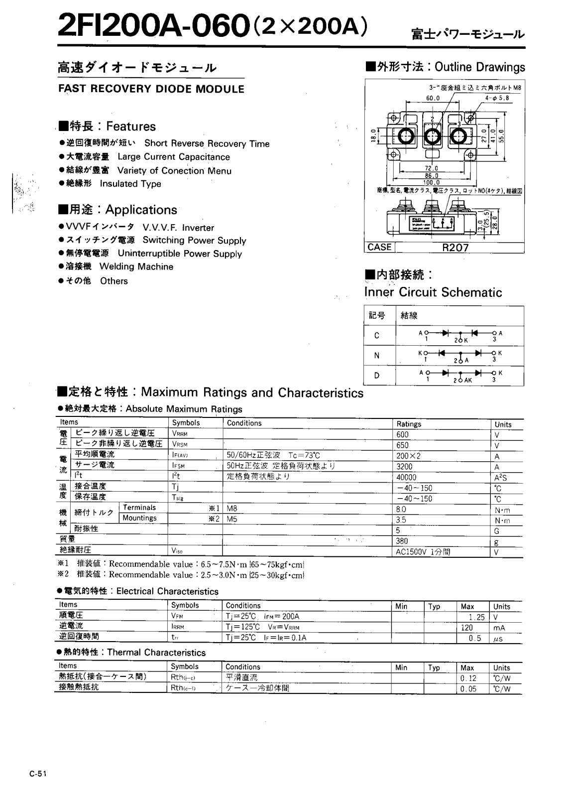 CALLM 2FI200A-060 Datasheet