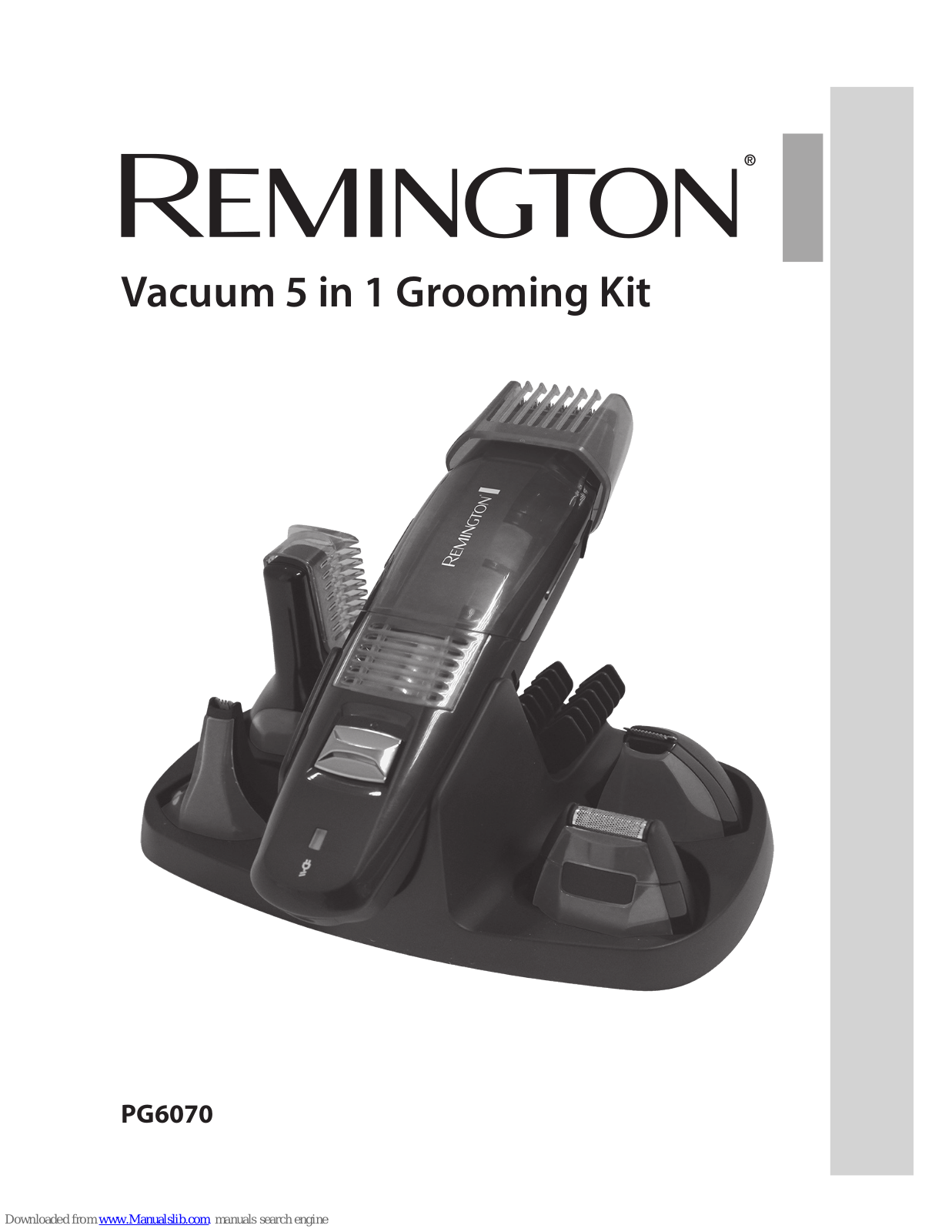 Remington Vacuum 5 in 1 Grooming Kit PG6070 User Manual