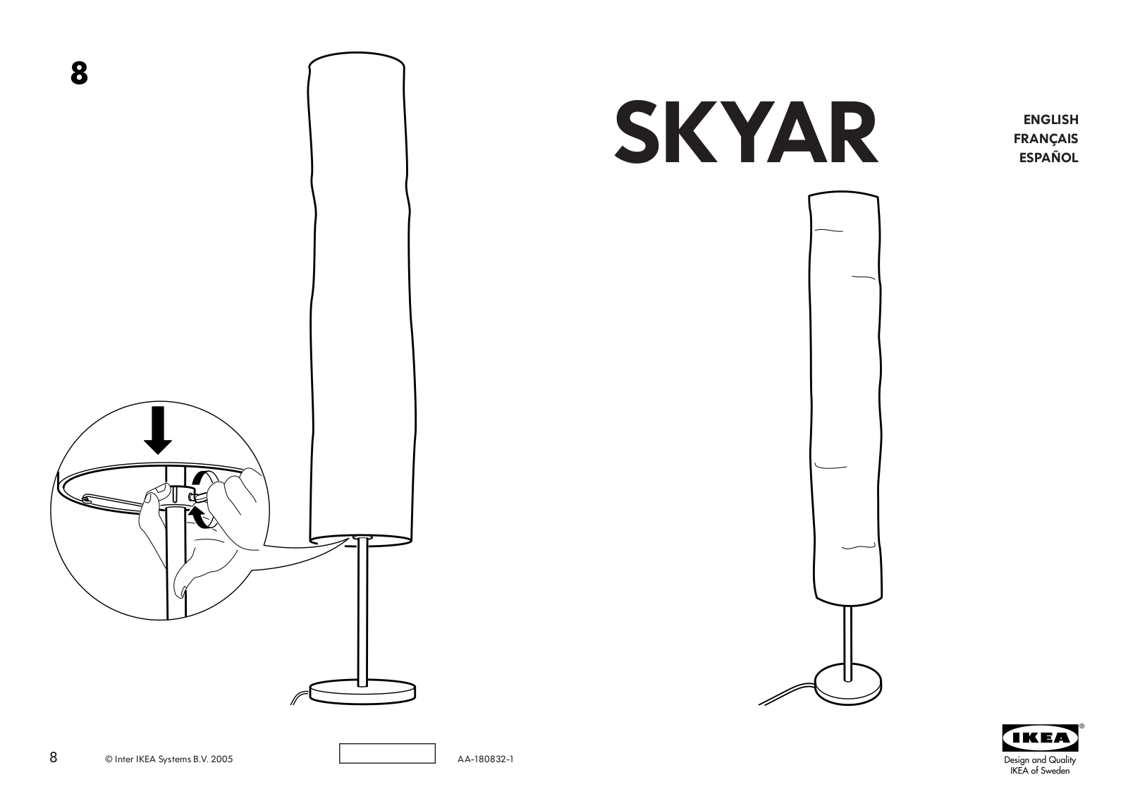 IKEA SKYAR FLOOR LAMP User Manual