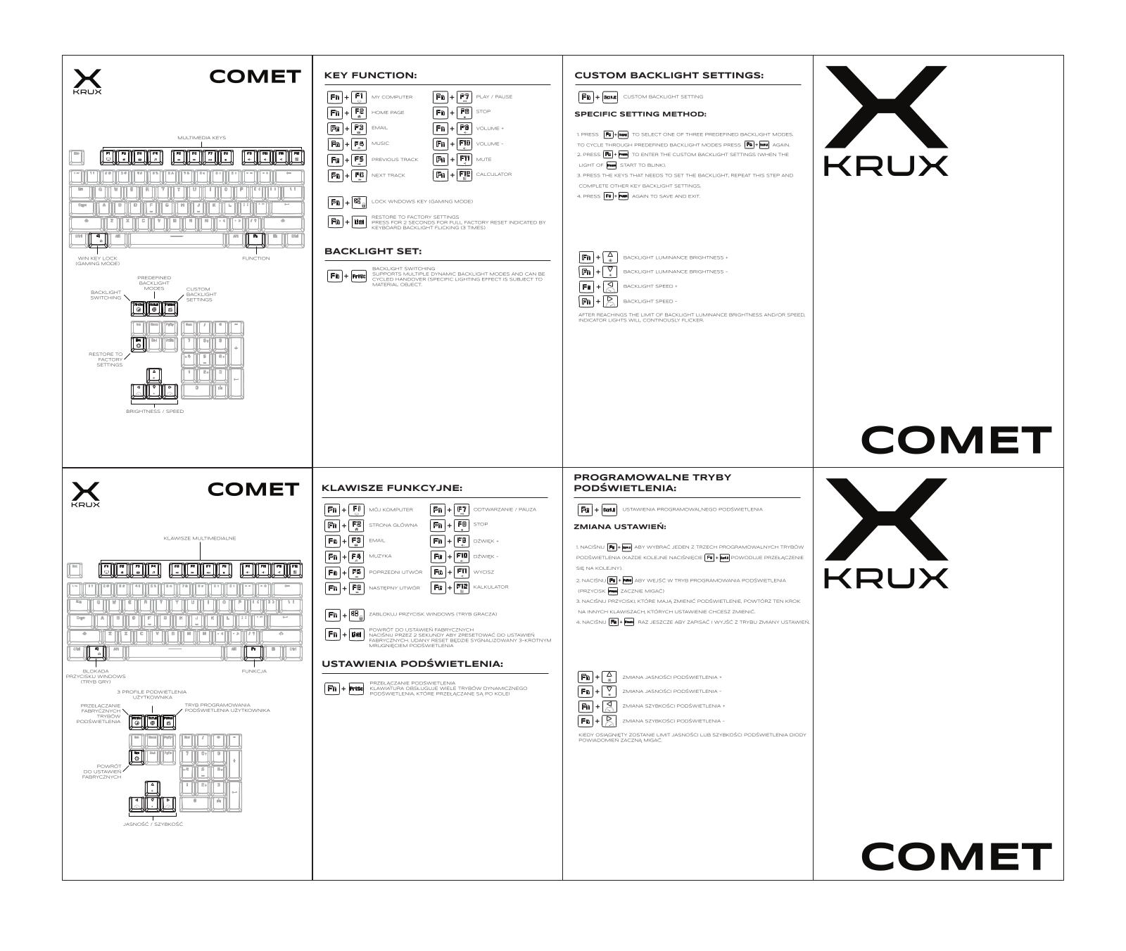 KRUX Comet RGB Outemu Blue, Atax Pro RGB Outemu Blue User guide