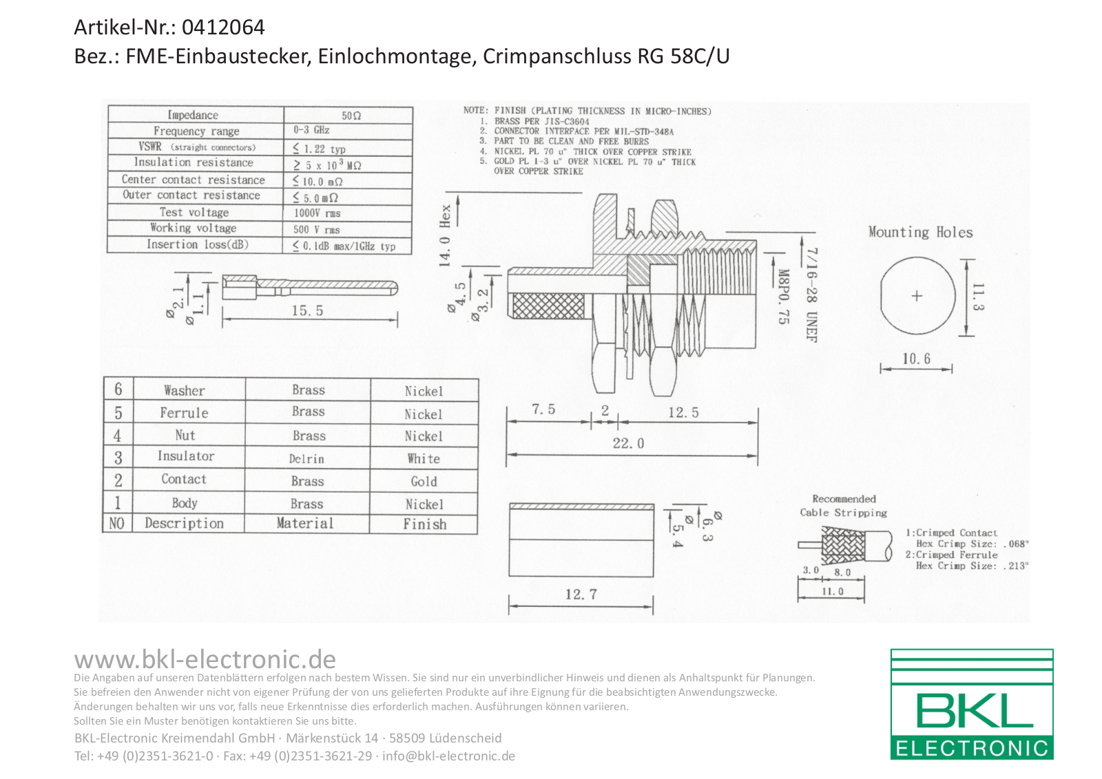 BKL BKL 0412064 Datasheet - ManualMachine.com