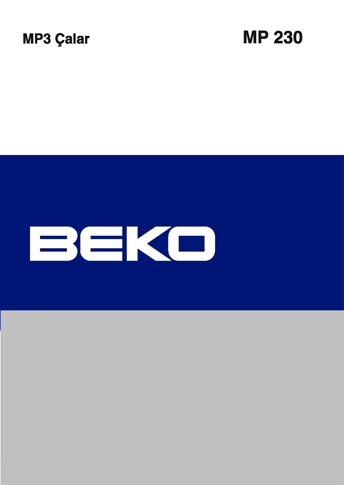 Beko MP 230 User Manual