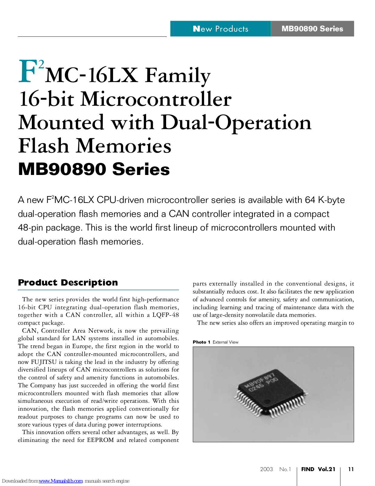 Fujitsu MB90890 Series, MB90V495G, MB90F897/S Brochure