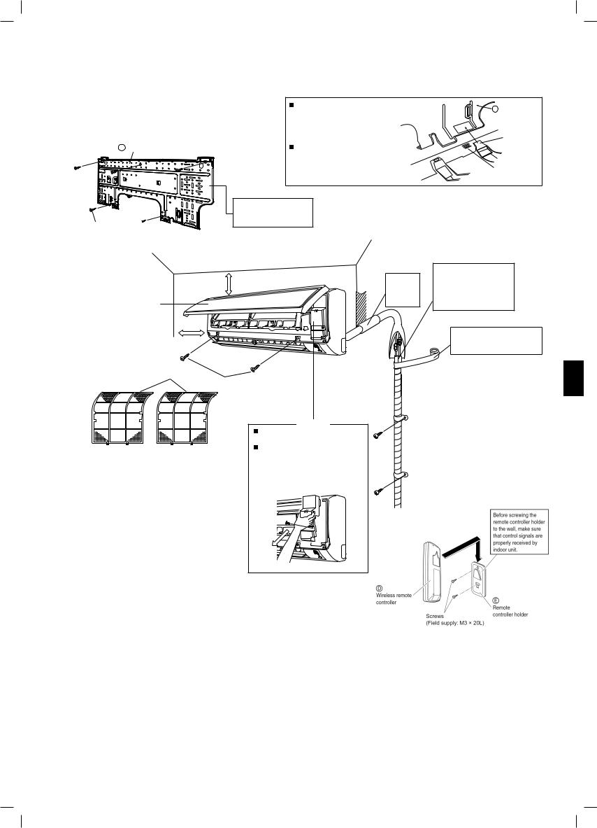 Daikin FTXB25BV1, FTXB35BV1 Installation manuals