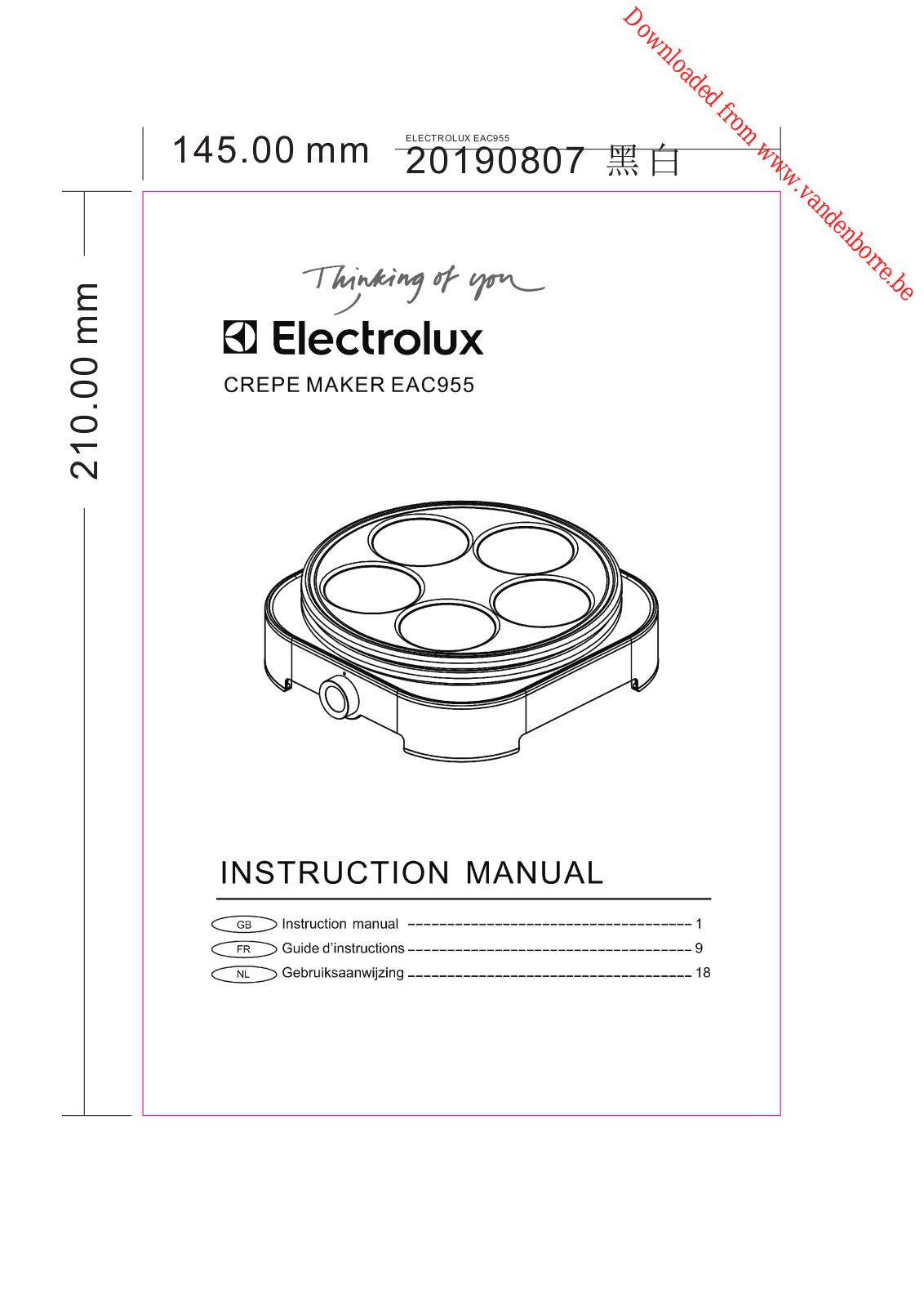 ELECTROLUX EAC955 User Manual