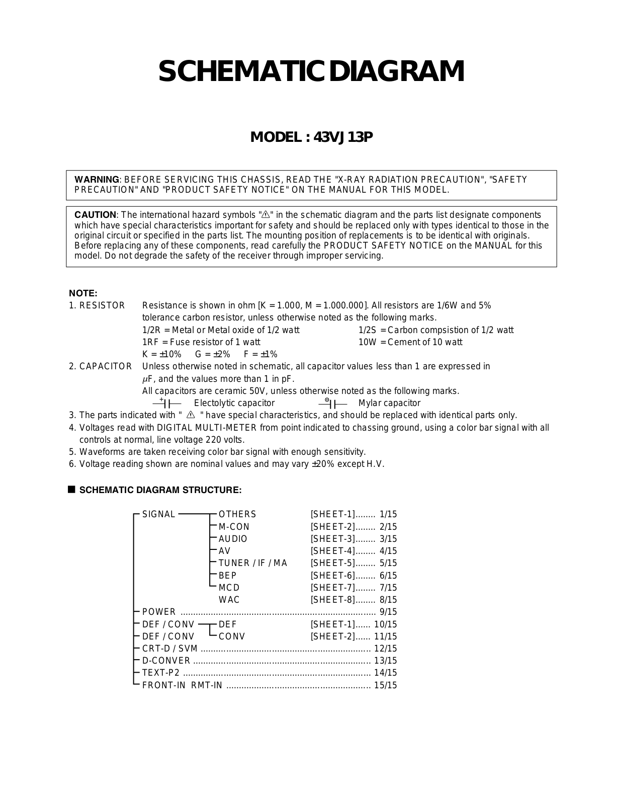 Toshiba 43VJ13P Schematic