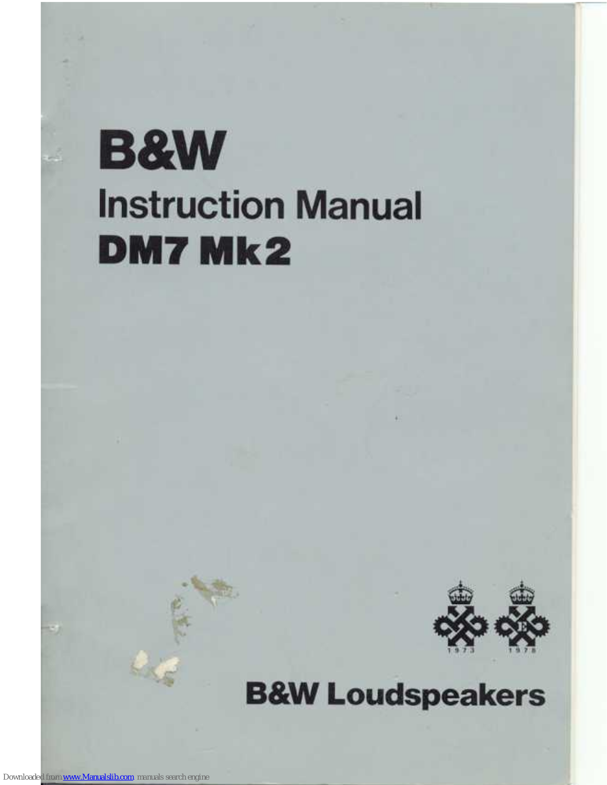 Bowers & Wilkins DM7 MK2 Instruction Manual