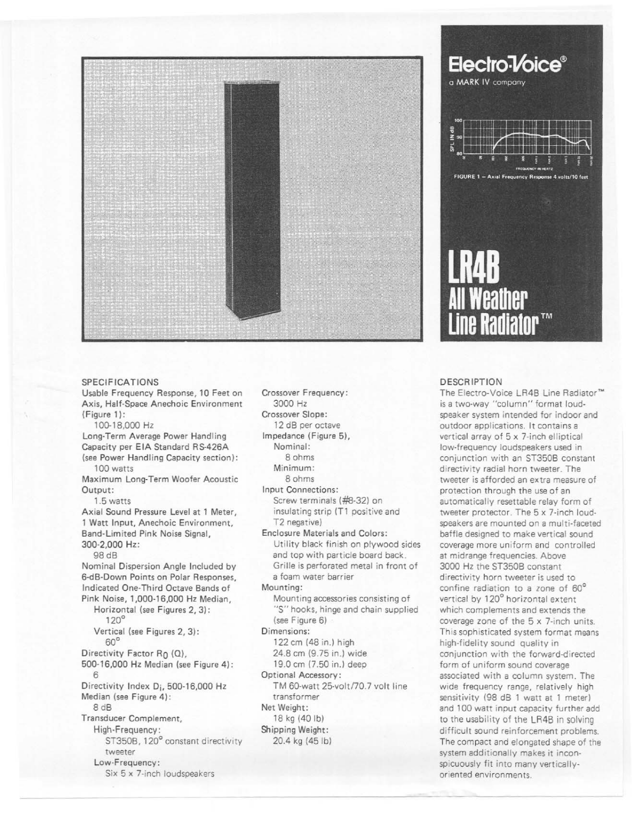 Electro-voice LR4B DATASHEET