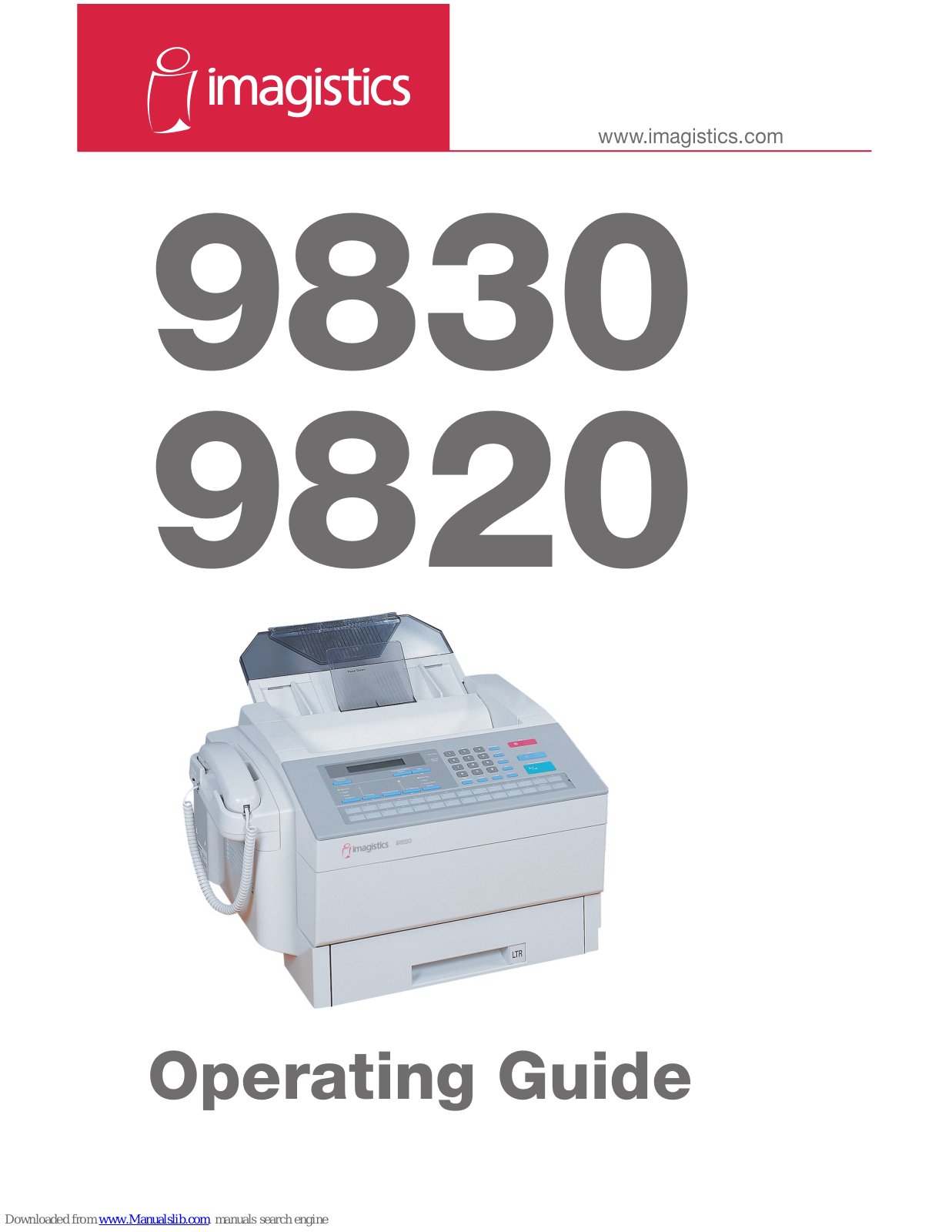 imagistics 9830, 9820 Operating Manual