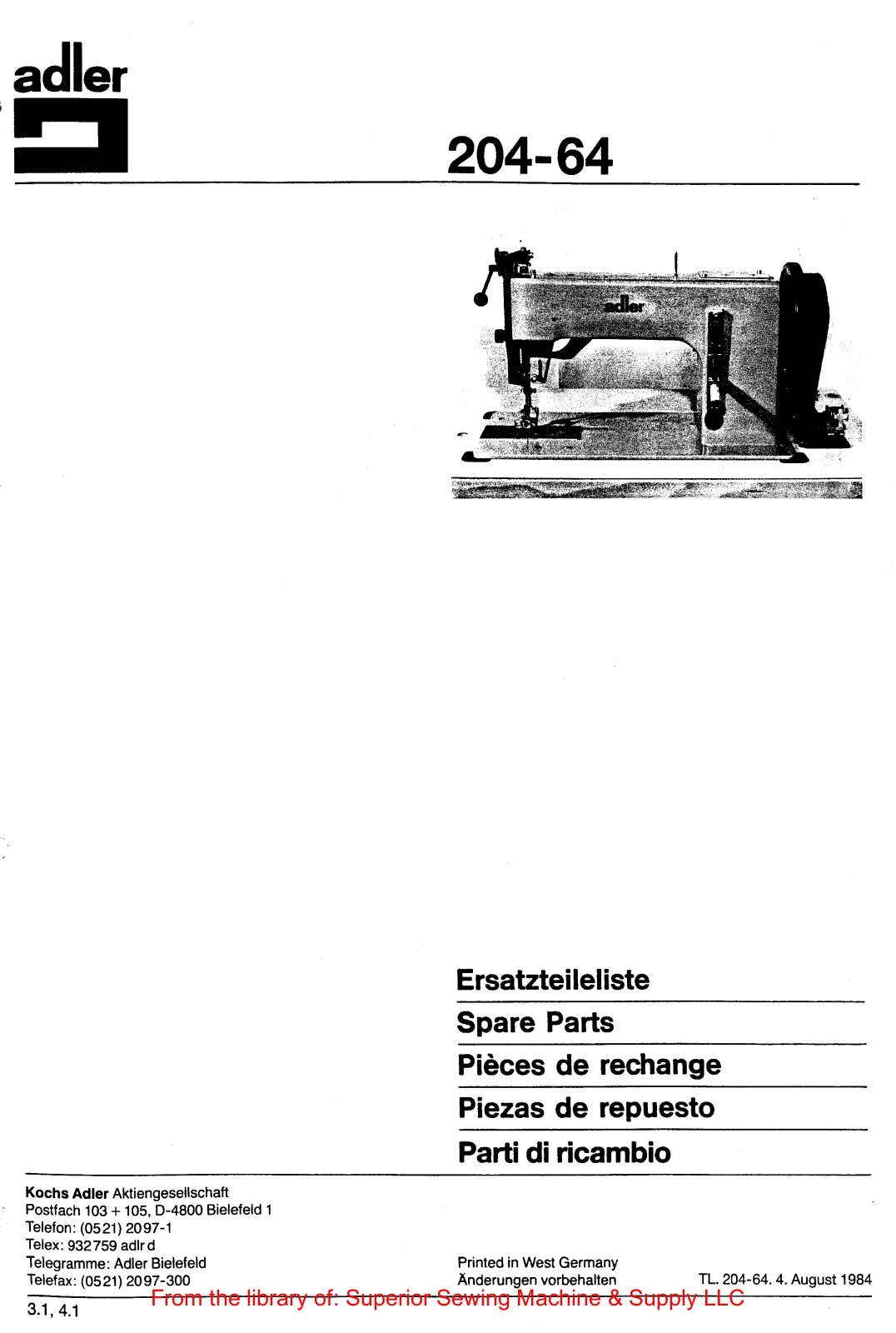 Adler 204-64 User Manual - ManualMachine.com